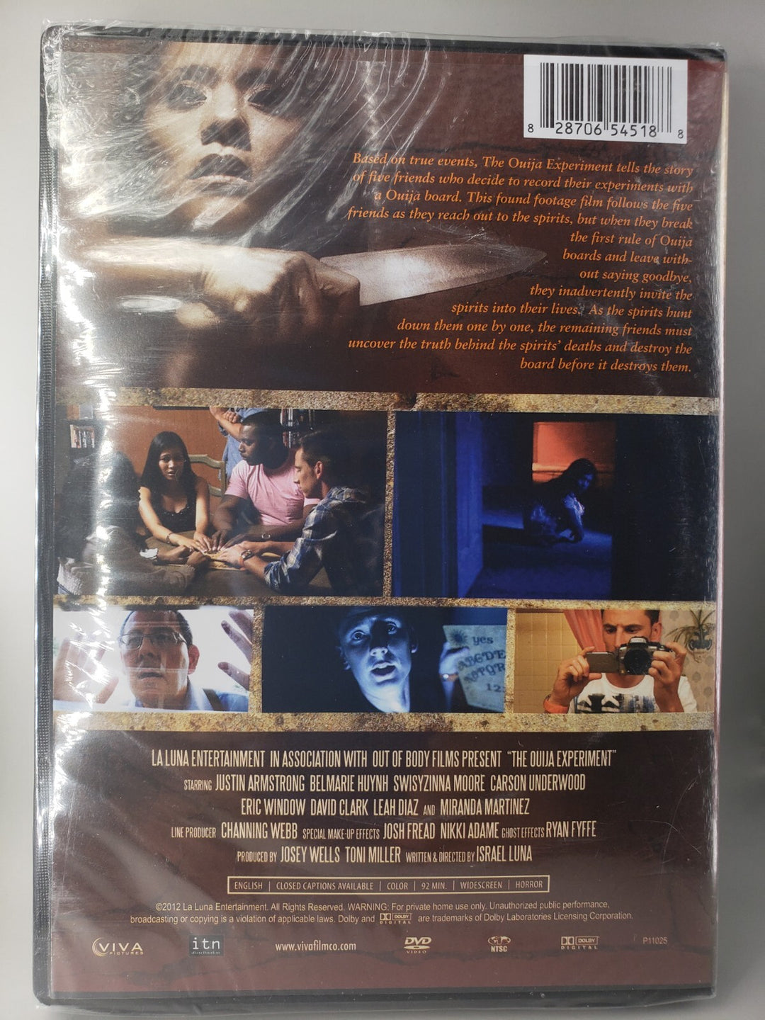New Sealed The Ouija Experiment (DVD 2014) Justin Armstrong Free Shipping