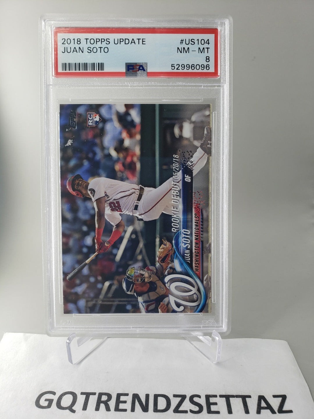 Juan Soto 2018 Topps Update  #US104 PSA 8 RC Rookie Debut Nationals