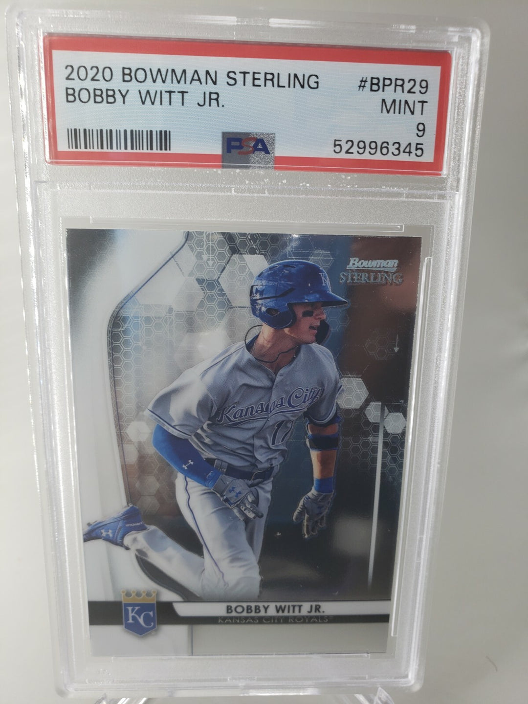 Bobby Witt Jr. 2020 Bowman Sterling PSA 9 Mint Kansas City Royals #BPR29
