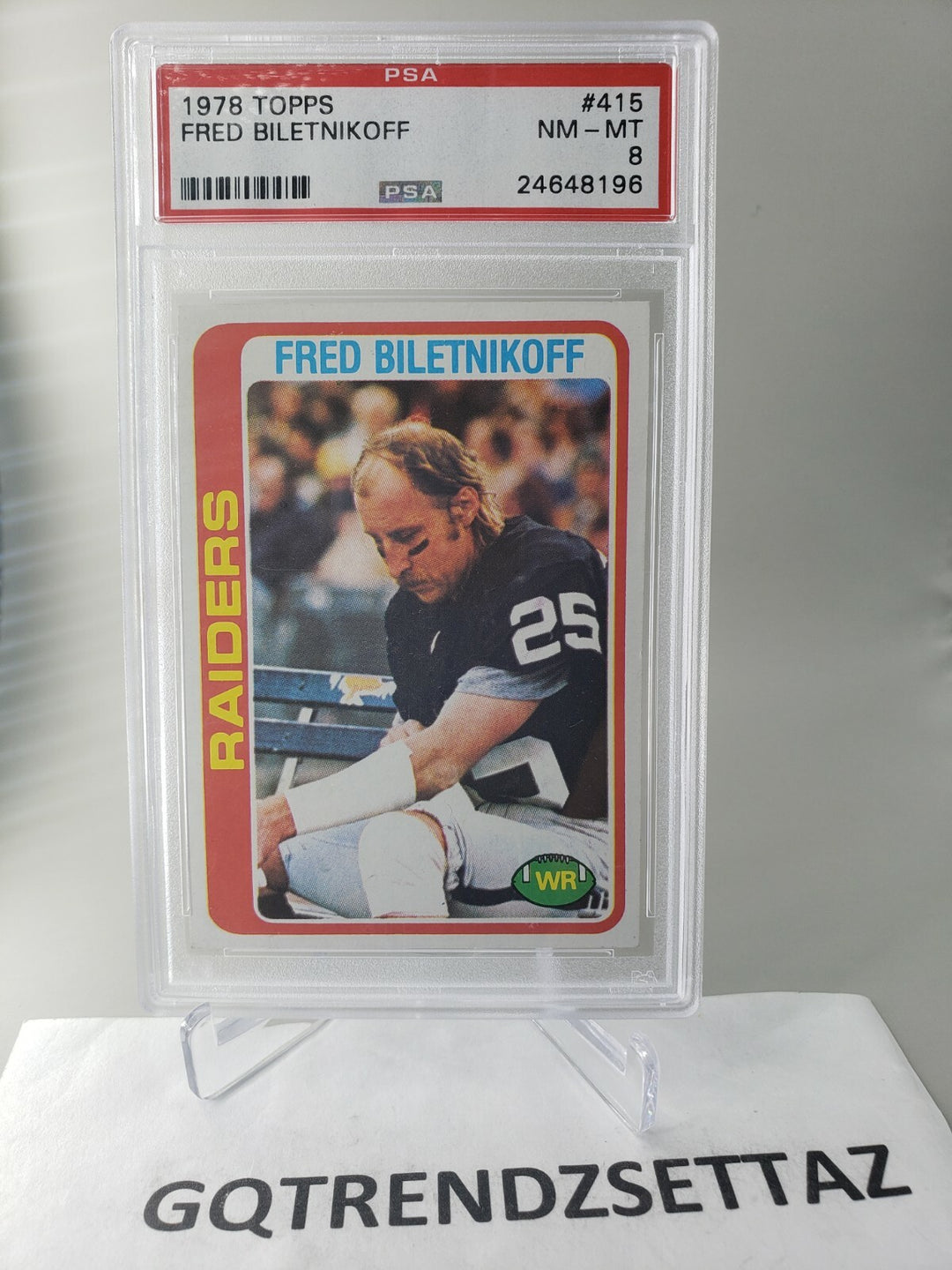 1978 Topps Football - Fred Biletnikoff #415 Oakland Raiders HOF PSA 8 Raiders