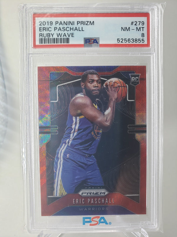 Eric Paschall 2019 Panini Ruby Wave Prizm #279 Rookie PSA 8 NM-MT Warriors Jazz
