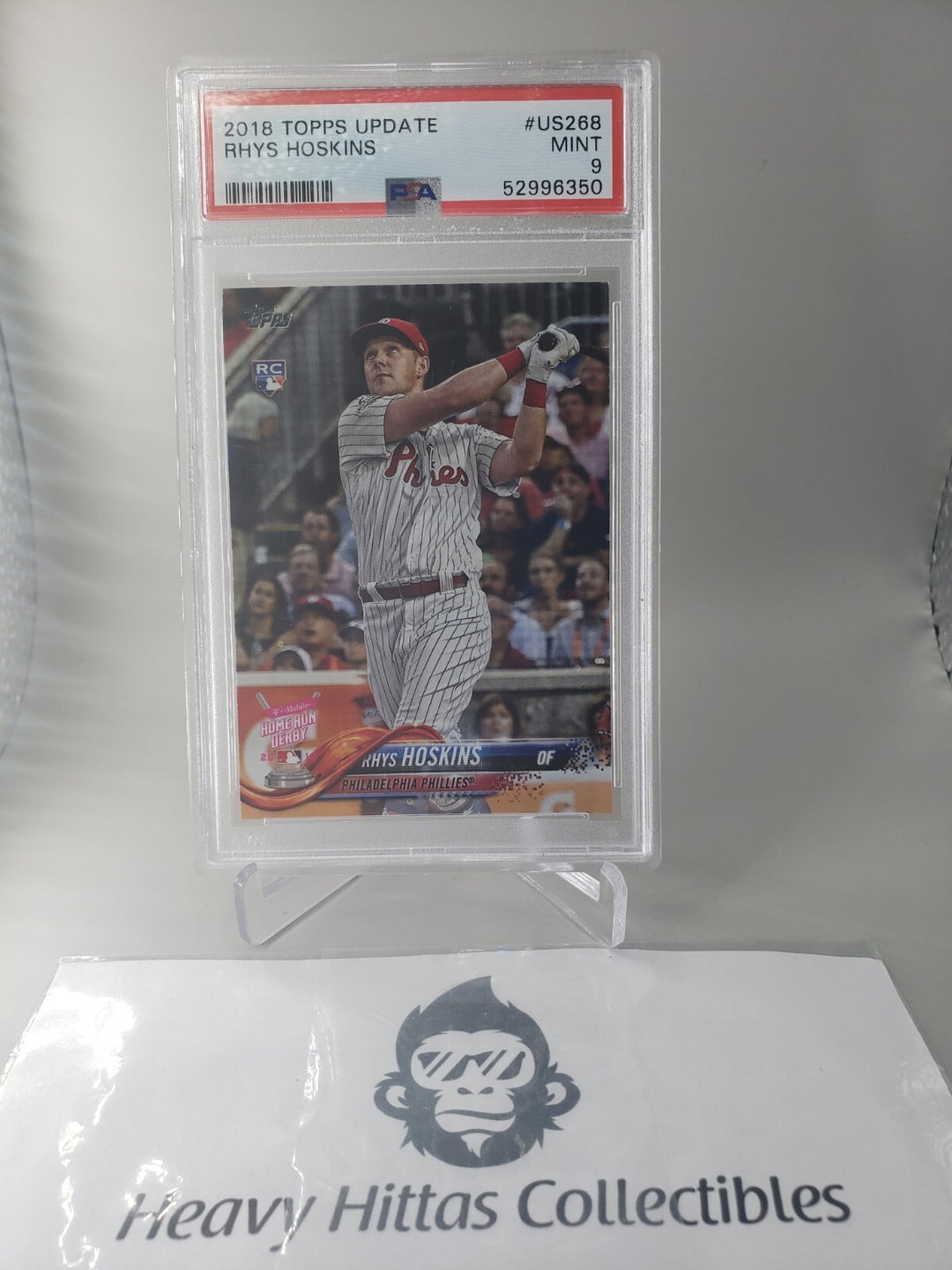 Rhys Hoskins 2018 Topps Update Rookie Card HR Derby #US268 PSA 9 Mint Phillies