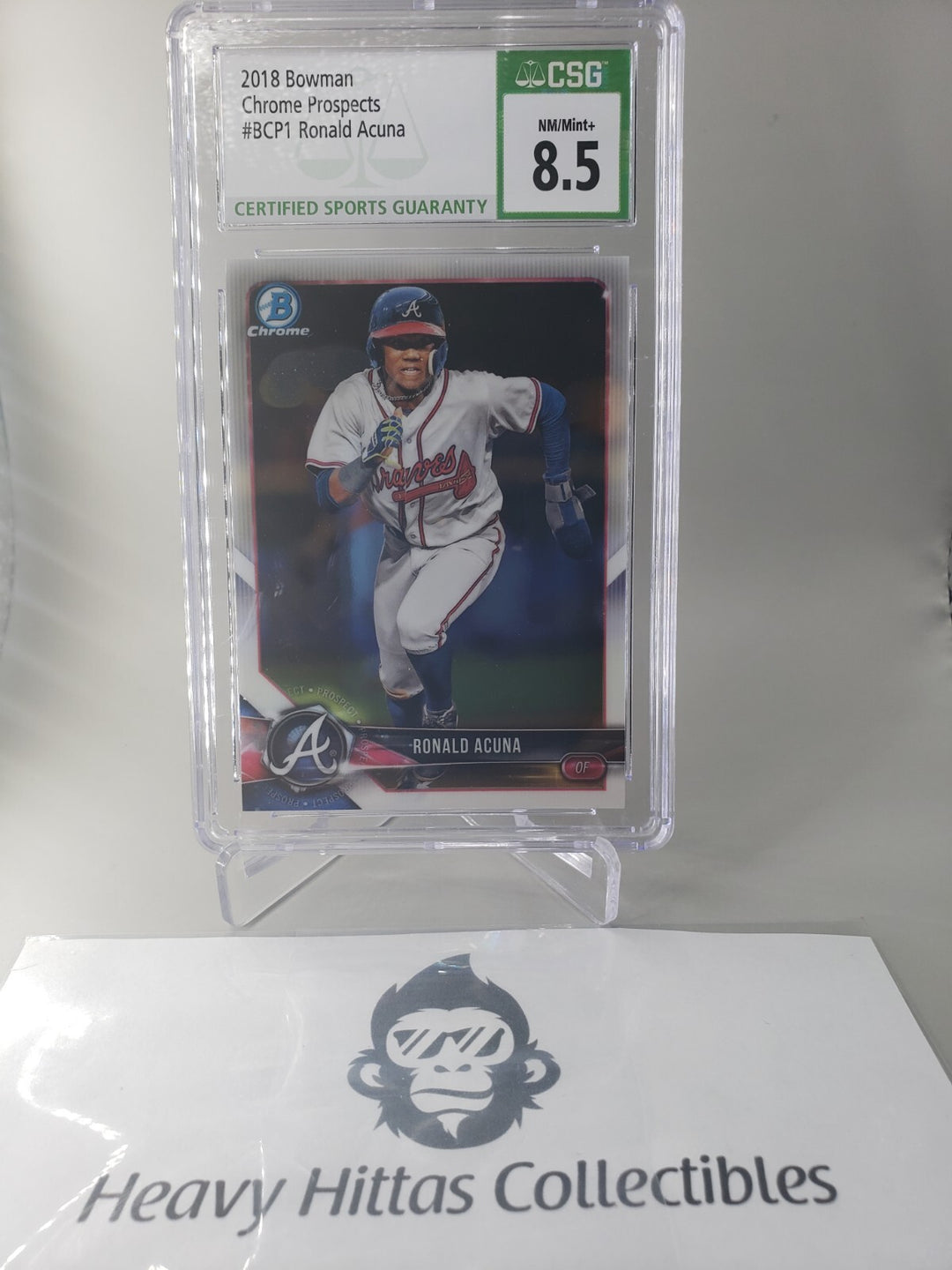 RONALD ACUNA 2018 Bowman Chrome Prospects #BCP1 CSG 8.5 Near Mint Atlanta Braves