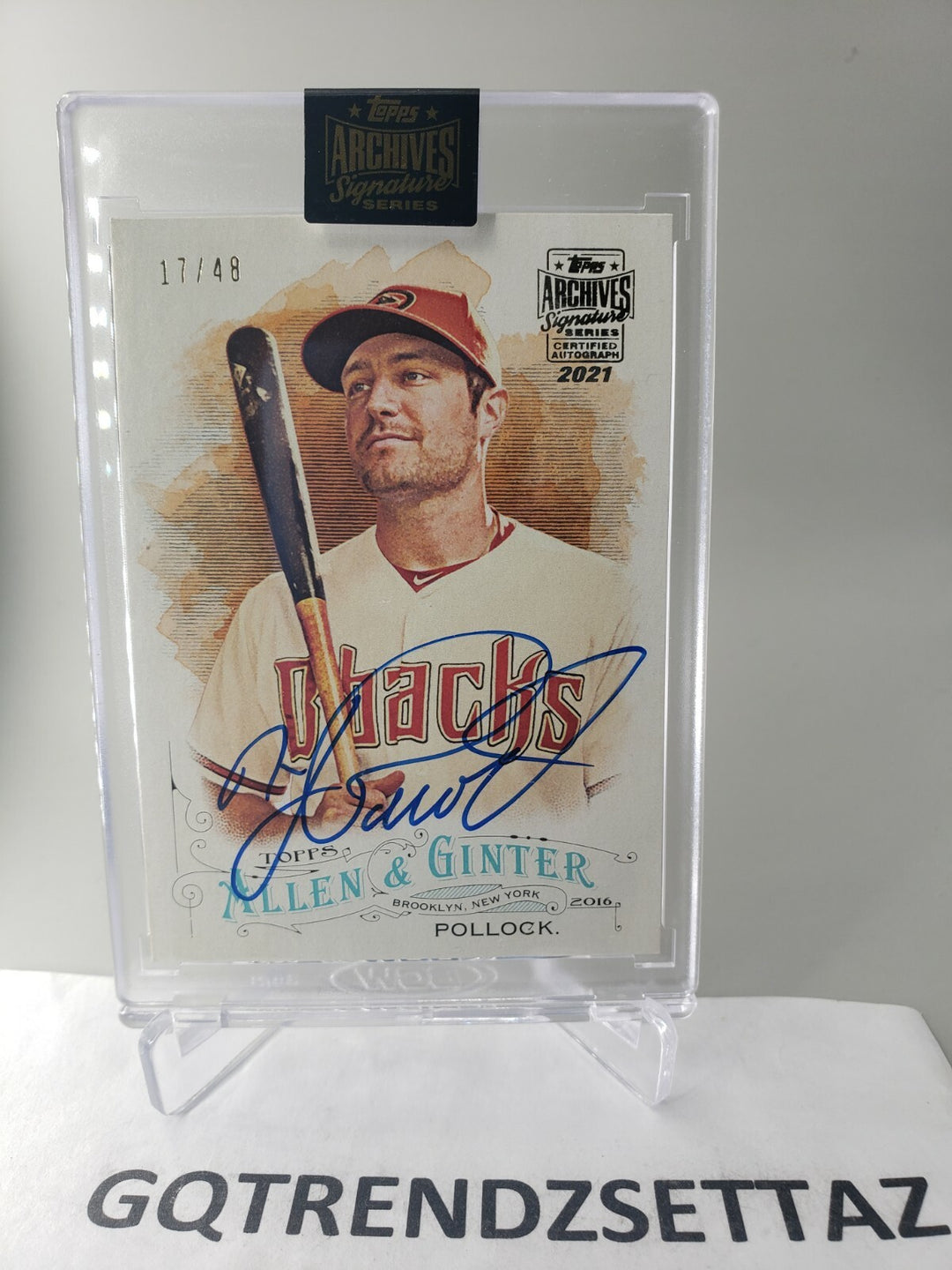 A.J. Pollock 2021 Topps Archives Signature Series (2016 Ginter #271)  Auto /48