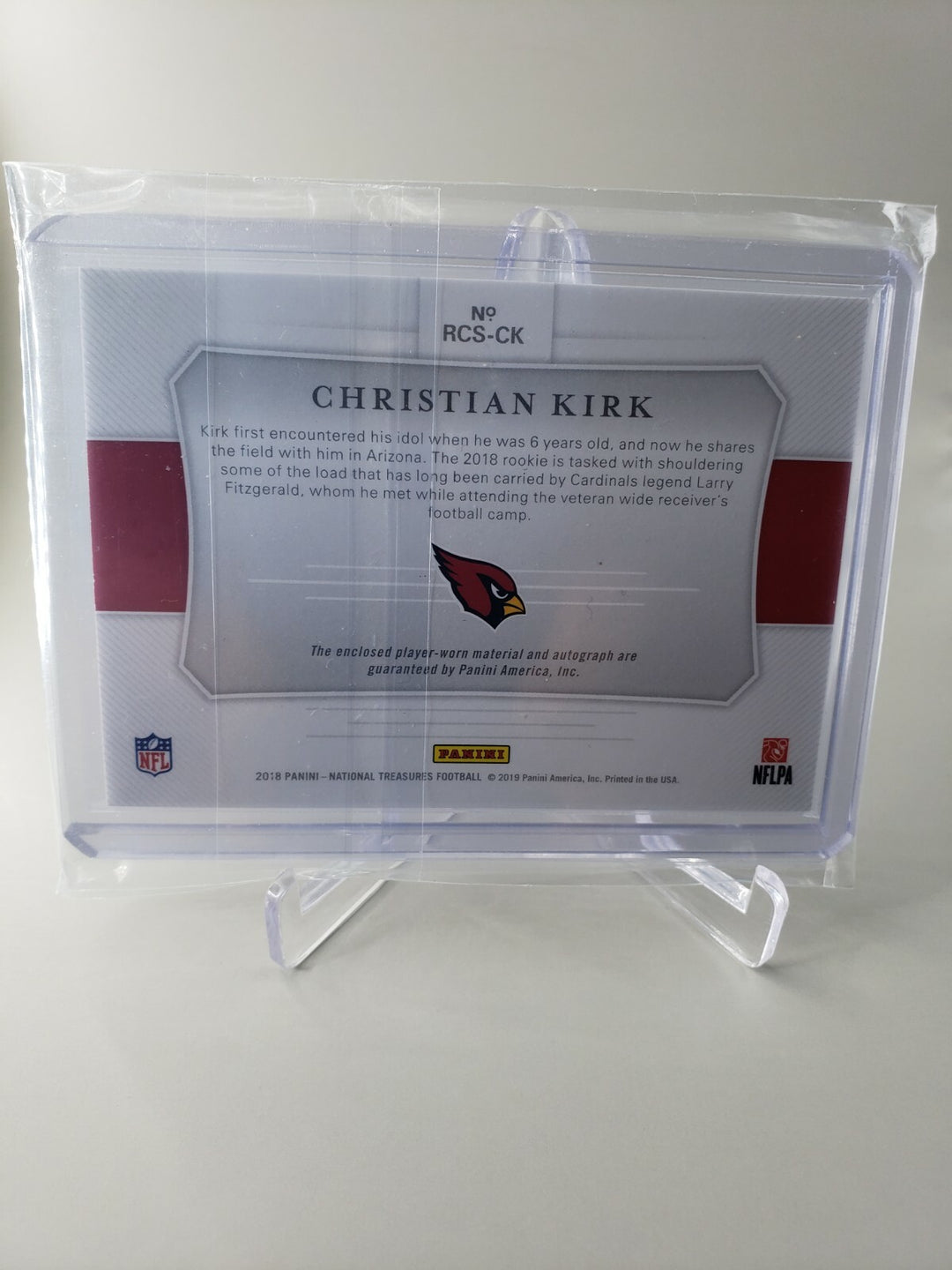 Christian Kirk 2018 National Treasures Colossal  RPA Rookie Patch Auto /49
