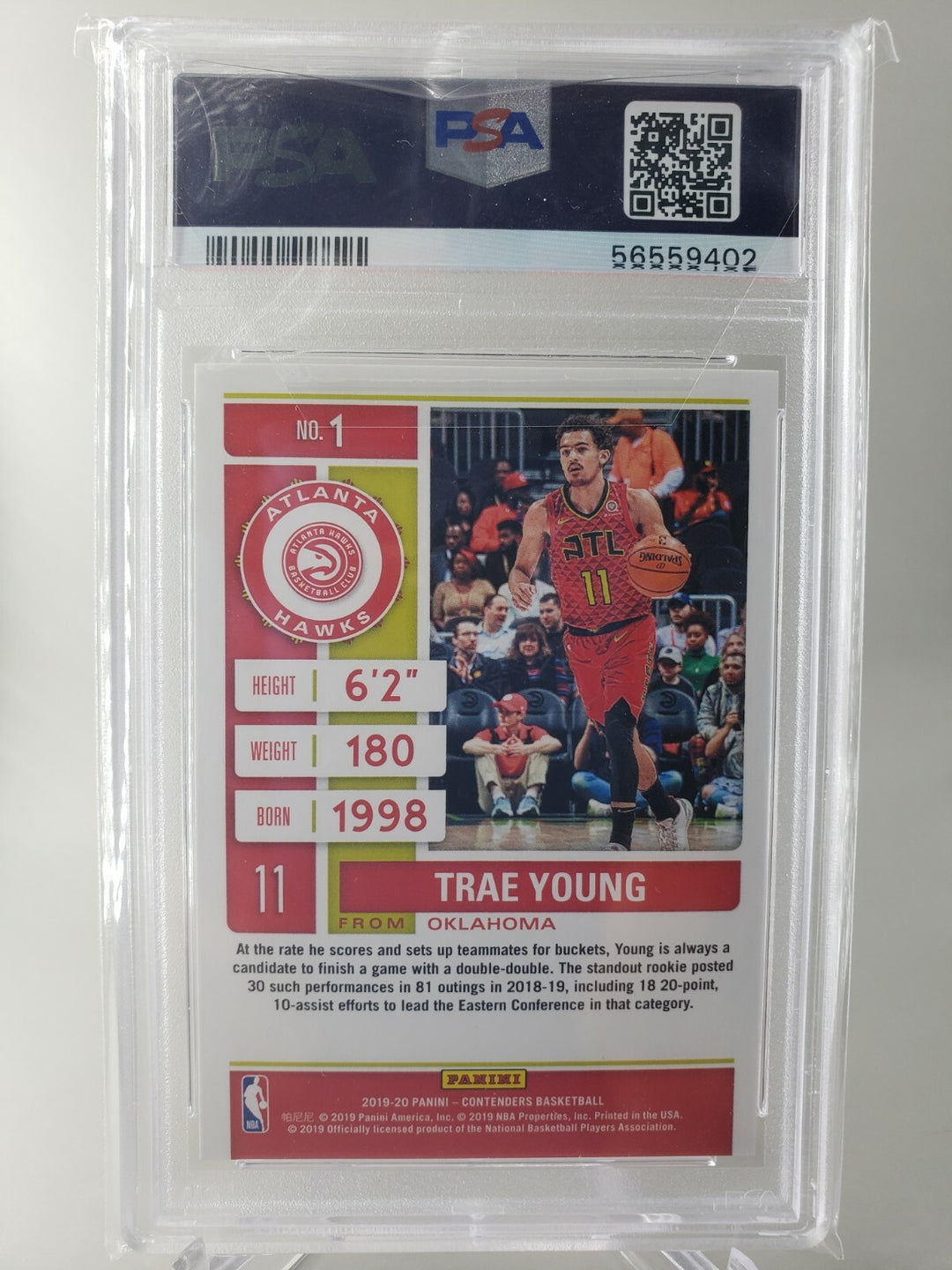 Trae Young 2019 Panini Contenders #1 Game Ticket Red Foil PSA 9 MINT