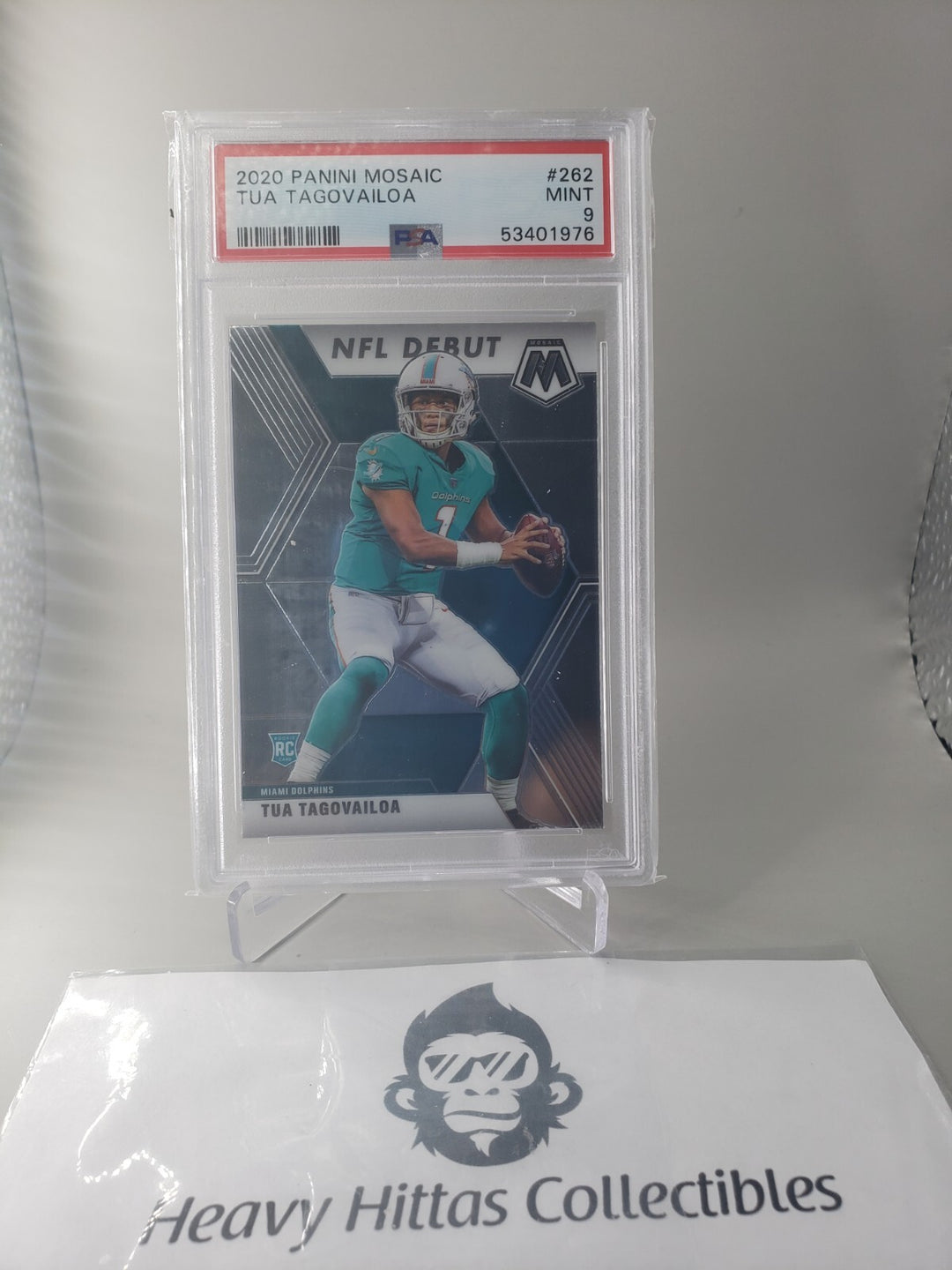 2020 Panini Mosaic Tua Tagovailoa Nfl Debut Rookie Card #262 PSA 9 MINT Dolphins