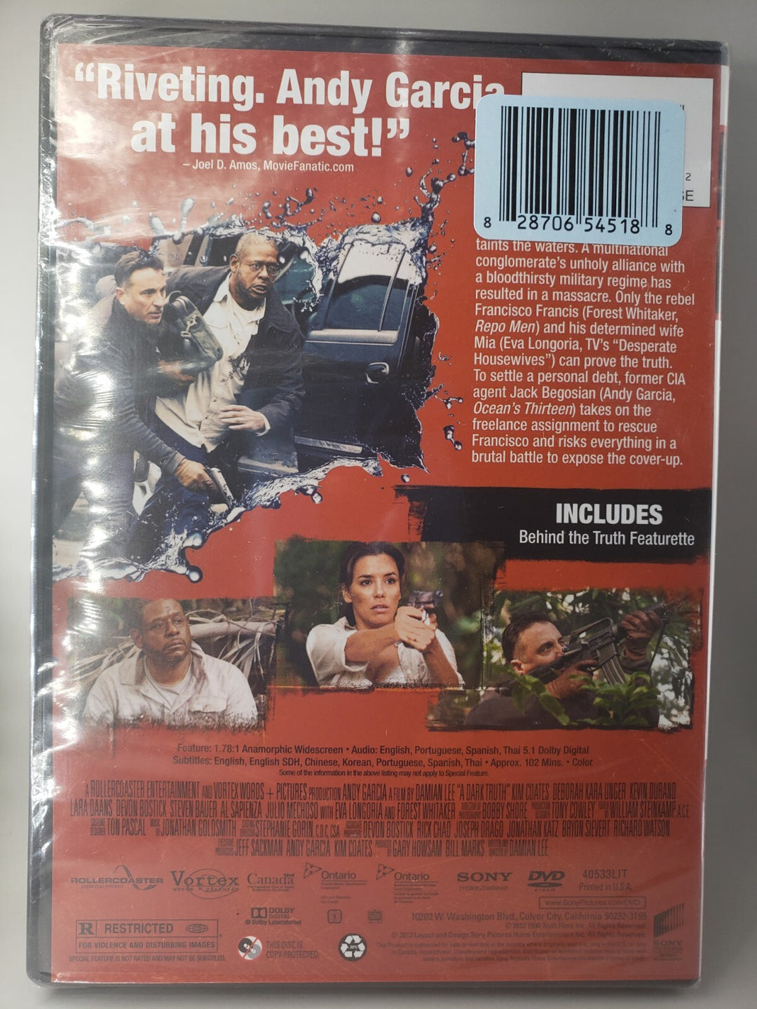 New Sealed A Dark Truth Eva Longoria Forest Whitaker Free Shipping