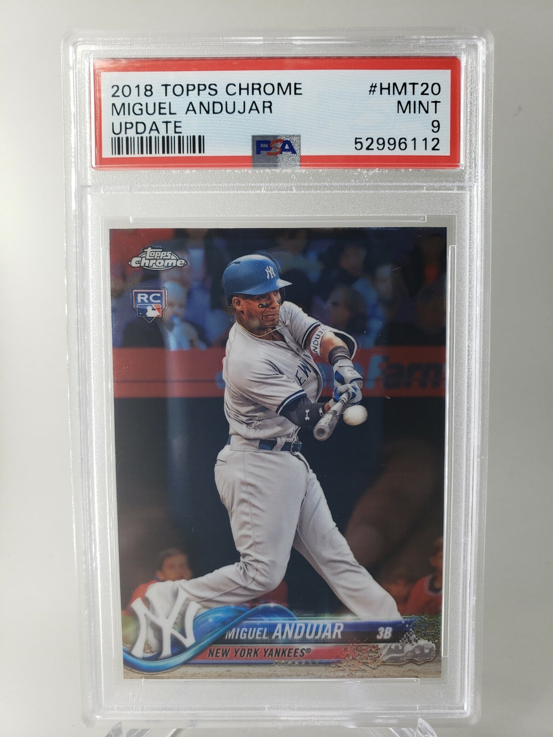 2018 TOPPS CHROME UPDATE MIGUEL ANDUJAR ROOKIE #HMT20 GEM MINT PSA 9 NY Yankees