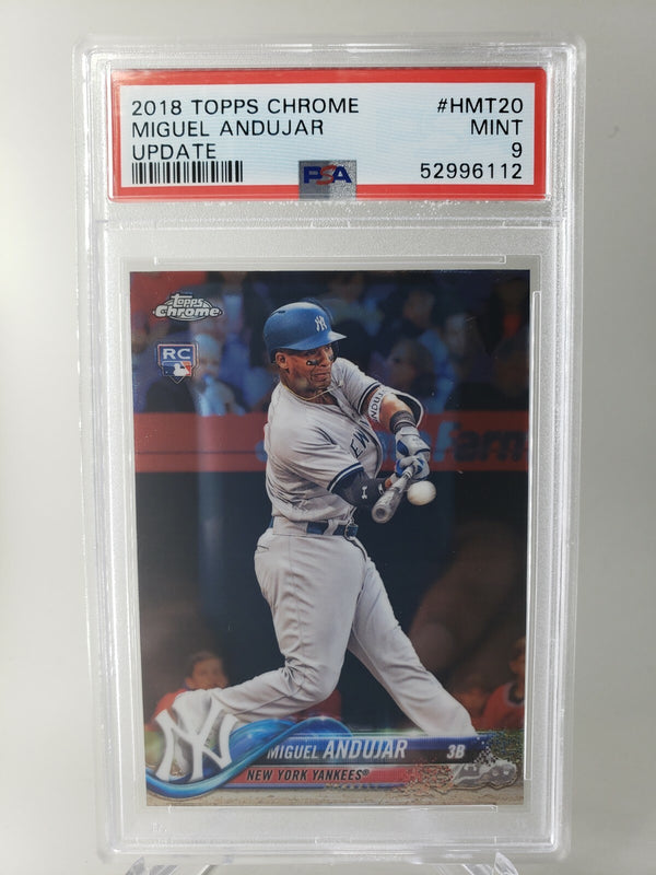2018 TOPPS CHROME UPDATE MIGUEL ANDUJAR ROOKIE #HMT20 GEM MINT PSA 9 NY Yankees