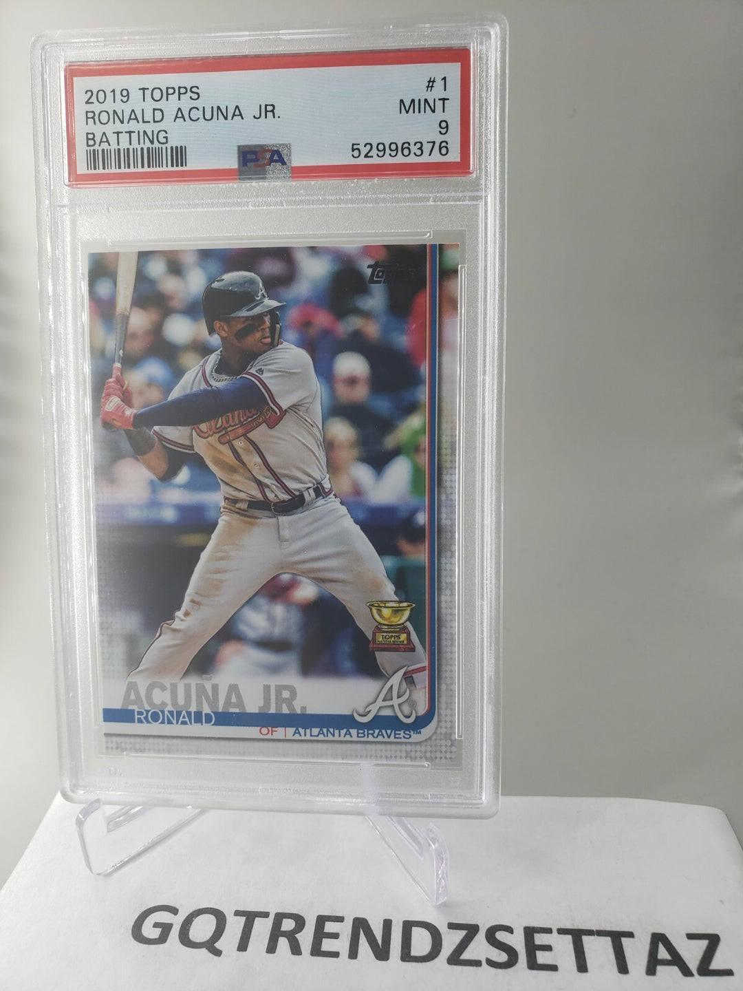Ronald Acuña Jr. 2019 Topps Series 1 Batting PSA 9 #1 Atlanta Braves Second Year