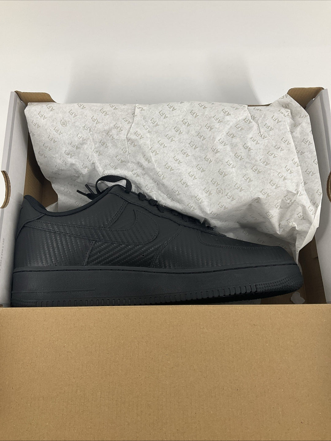 New Size 12 Men Nike Air Force 1 '07 Low  Black Carbon Fiber HF2886-001