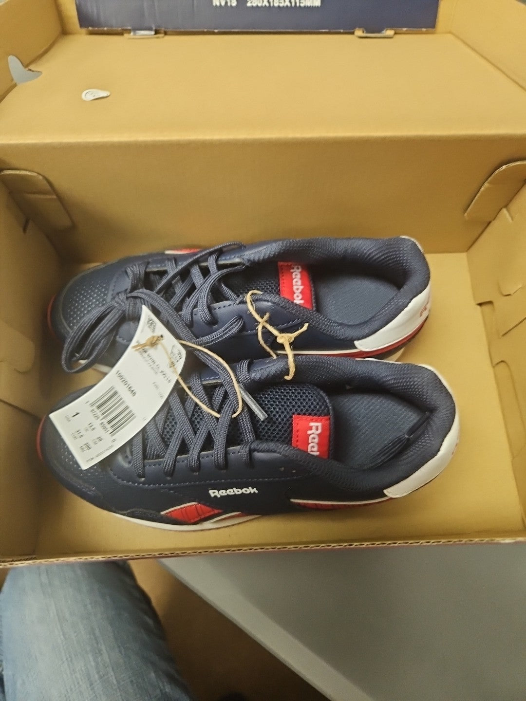 Brand New Size 1 Kids Reebok Royal CL Jog 3.0 (Navy/Red/White) Shoes
