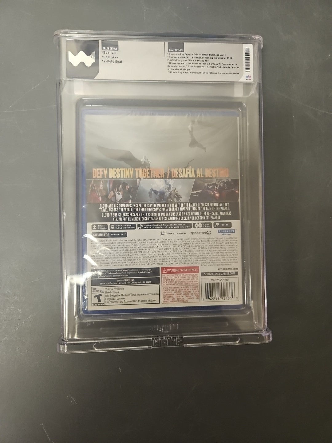 Final Fantasy VII Rebirth PlayStation 5 Sealed PS5 Game LTA Version WATA 9.8 A++