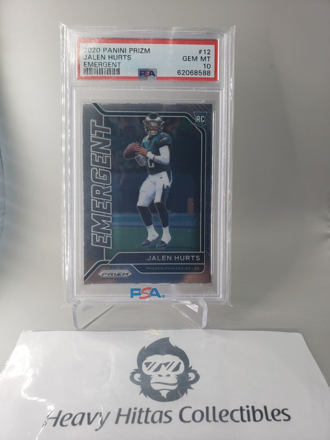 Jalen Hurts 2020 Panini Prizm #12 Emergent RC Rookie PSA 10 Gem Mint Eagles