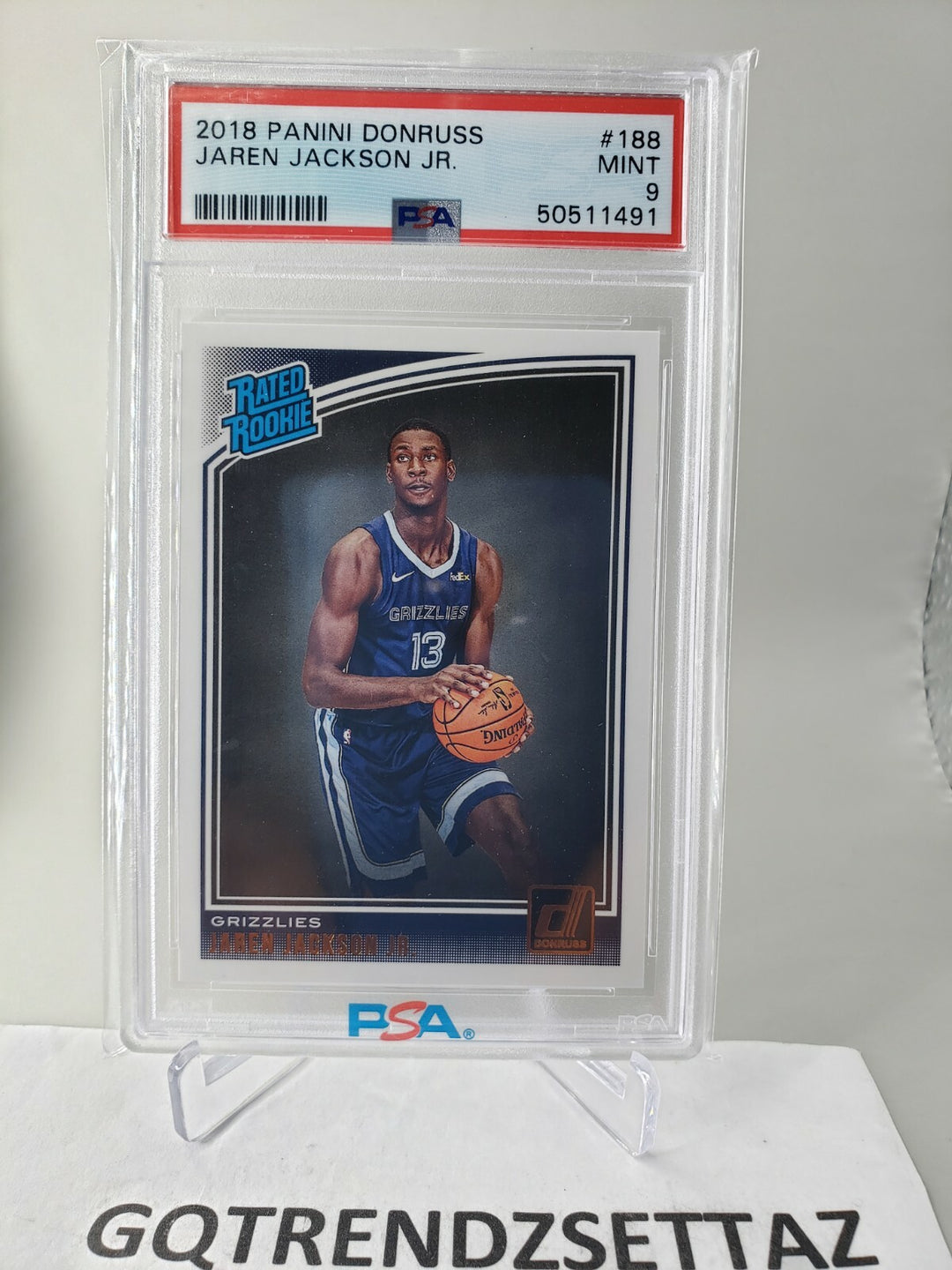 JAREN JACKSON JR. 2018 PANINI DONRUSS #188  Rookie RC GRIZZLIES PSA 9