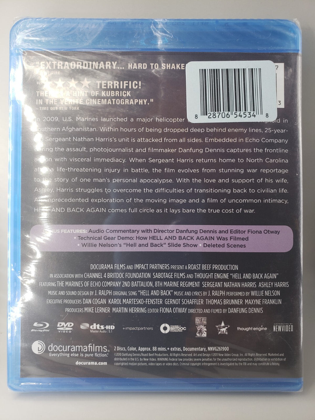 New Sealed Hell and Back Again 2011 Blu Ray and DVD 2 Disc Set Nathan Harris