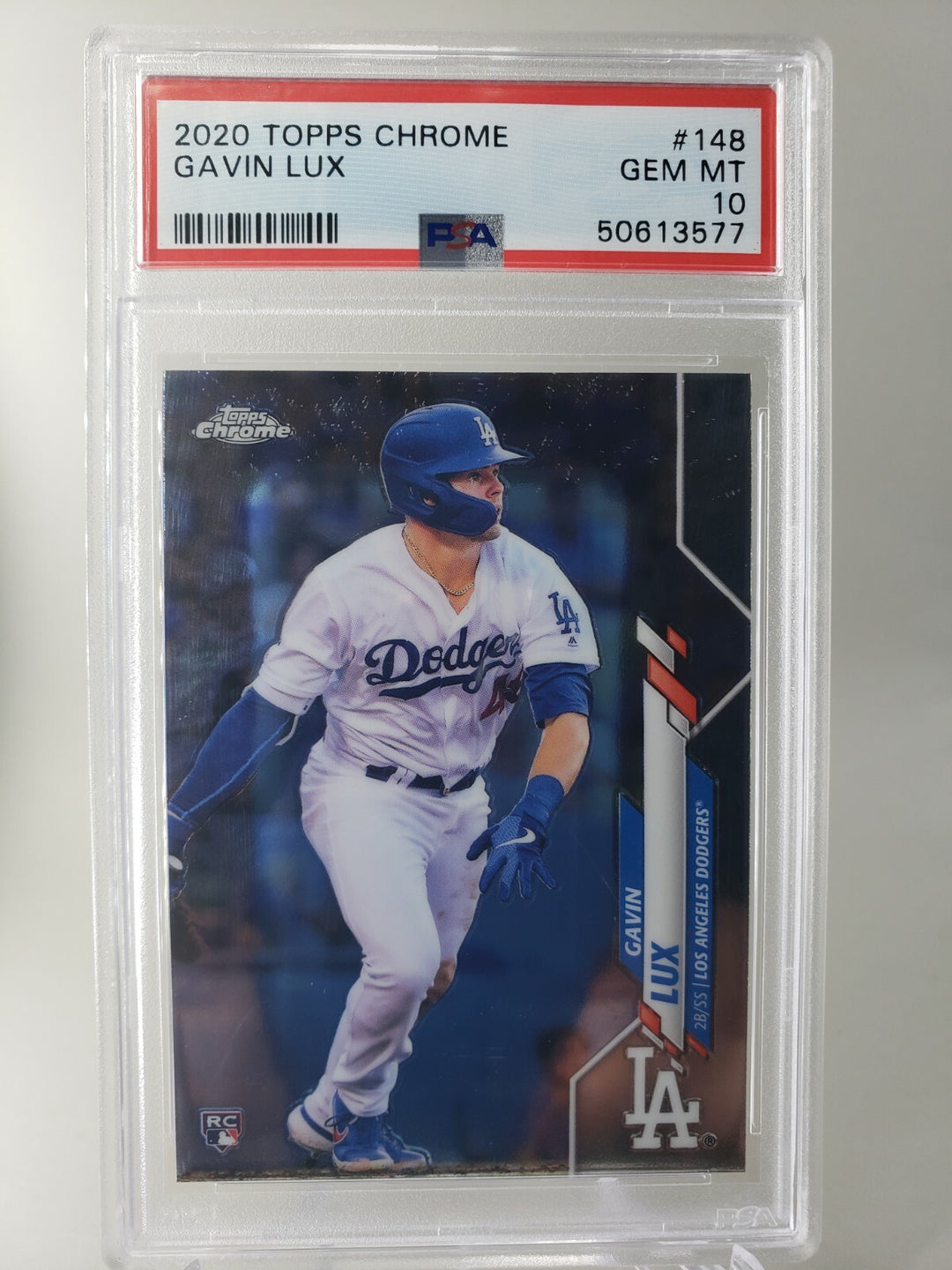 Gavin Lux 2020 Topps Chrome Rookie Card RC #148 PSA 10 Los Angeles Dodgers