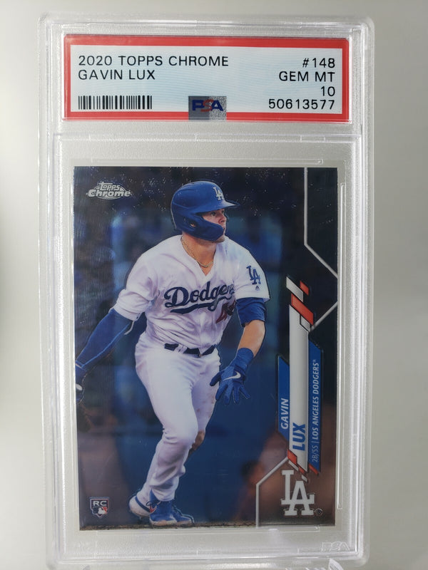 Gavin Lux 2020 Topps Chrome Rookie Card RC #148 PSA 10 Los Angeles Dodgers