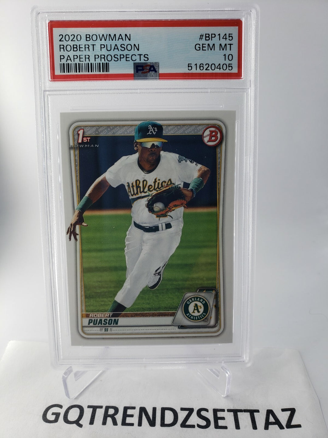 2020 1ST Bowman Paper Prospects Robert Puason Oakland RC Rookie PSA 10 GEM MINT