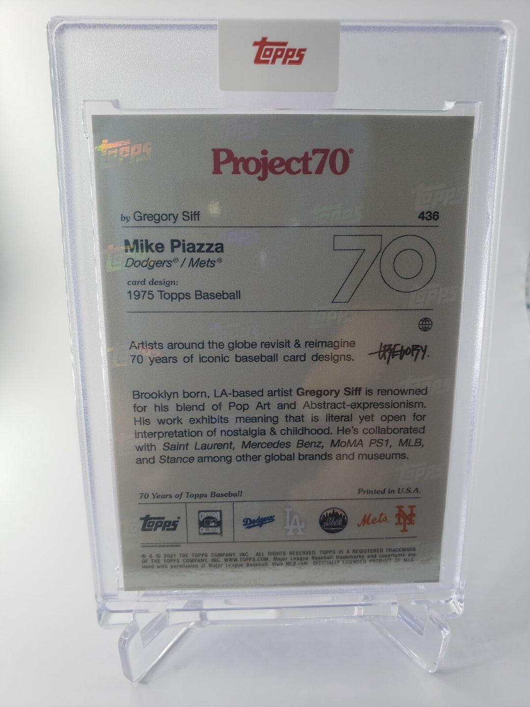 2021 Topps Project 70 Mike Piazza Card #436 1975 Gregory Siff Mets Dodgers HOF
