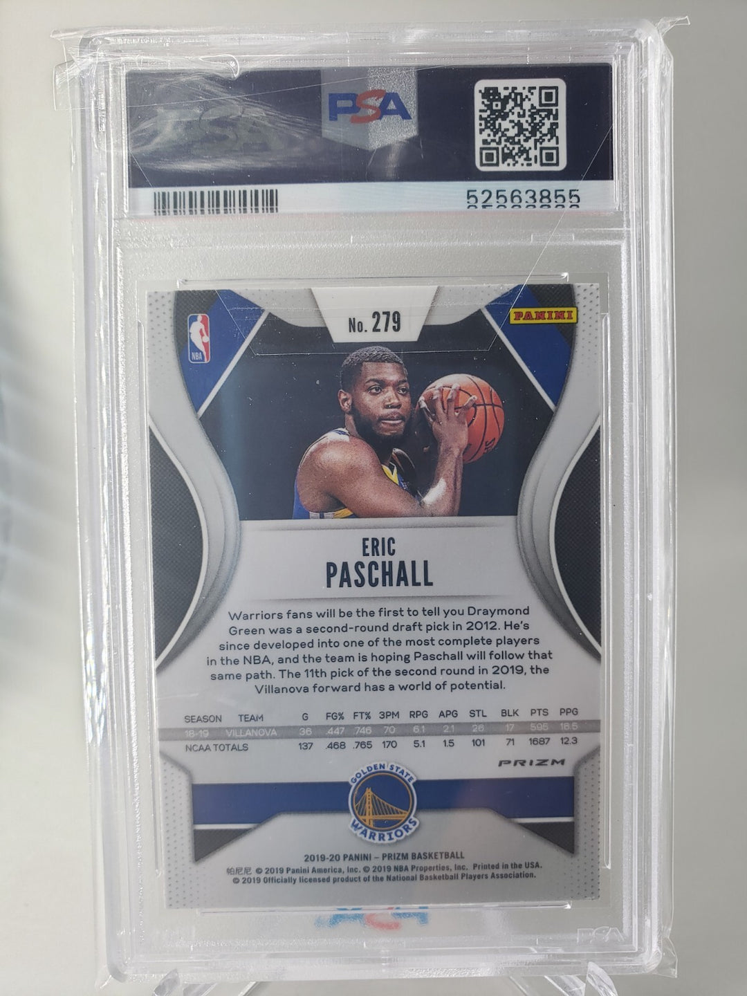 Eric Paschall 2019 Panini Ruby Wave Prizm #279 Rookie PSA 8 NM-MT Warriors Jazz