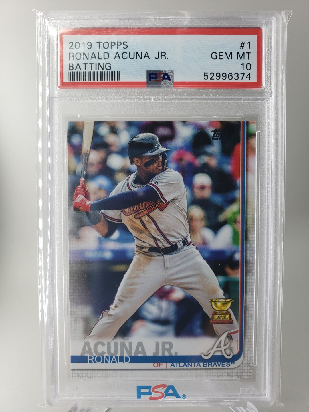 Ronald Acuna Jr. 2019 Topps #1 Series 1 Gold Cup Batting PSA 10 Atlanta Braves