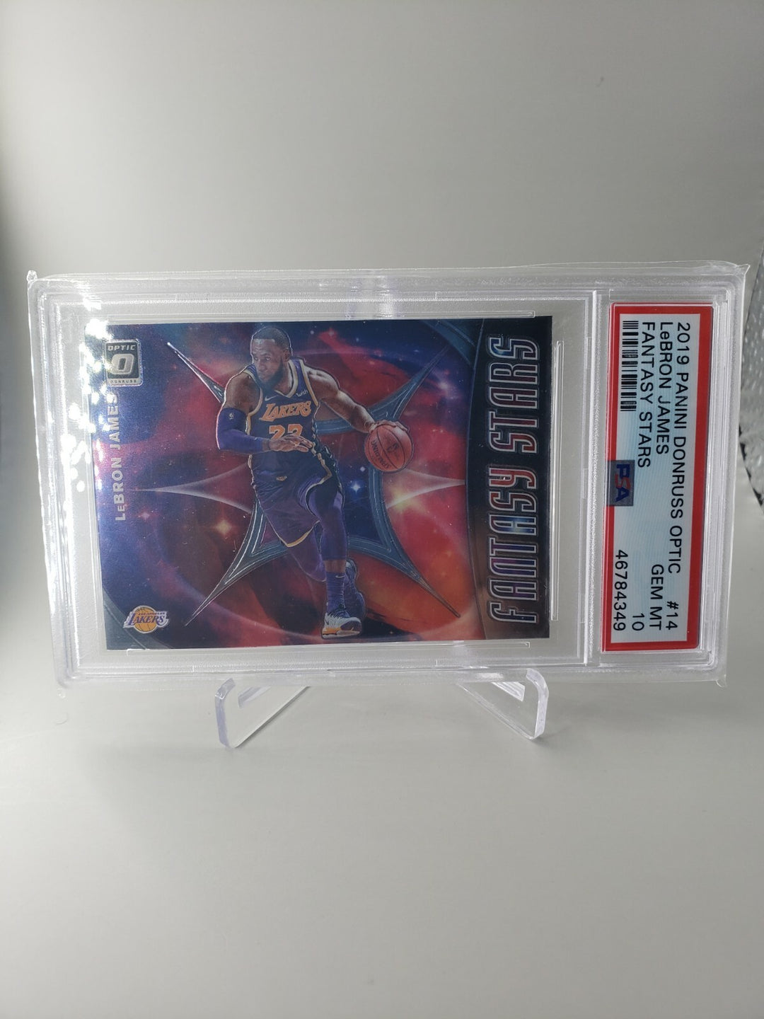 LeBron James 2019-20 Panini Donruss Optic Fantasy Stars #14 PSA 10 GEM Lakers