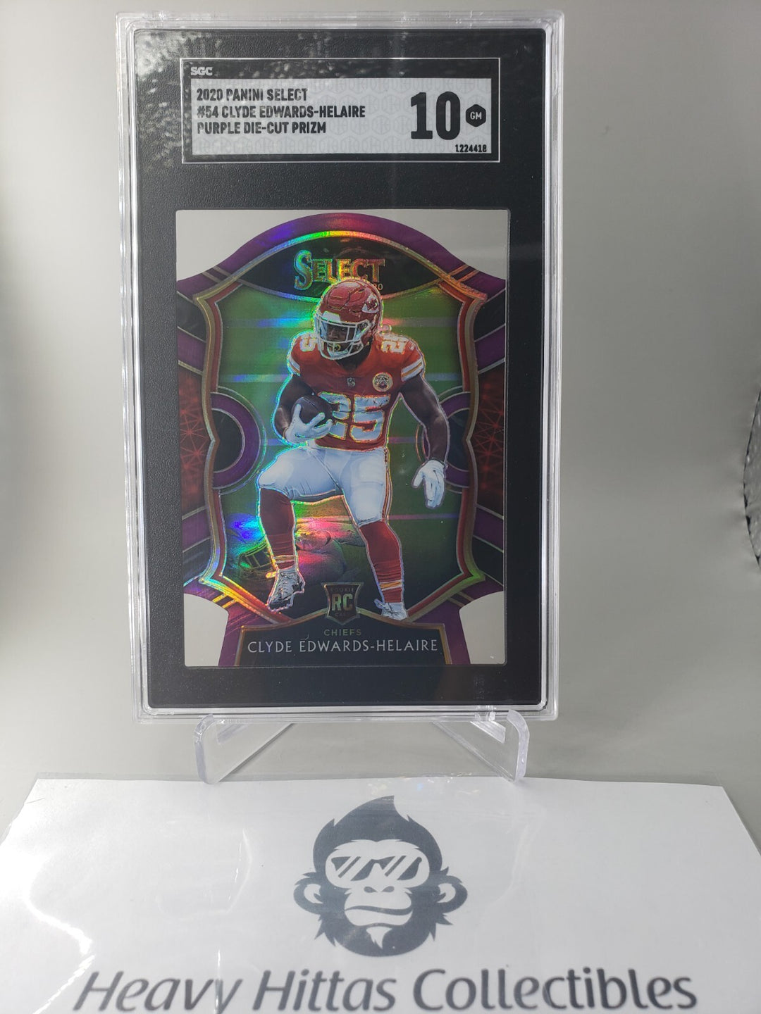 Clyde Edwards-Helaire 2020 Panini Select 54 Purple Die-Cut Prizm SGC 10 Gem Mint