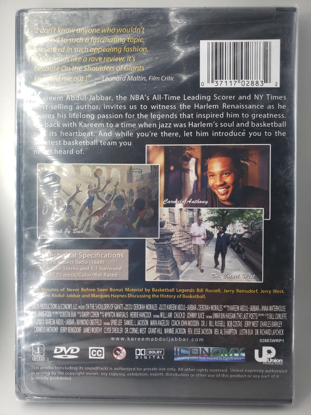 New Sealed Kareem Abdul Jabbar On the Shoulders of Giants (DVD) Free Shipping