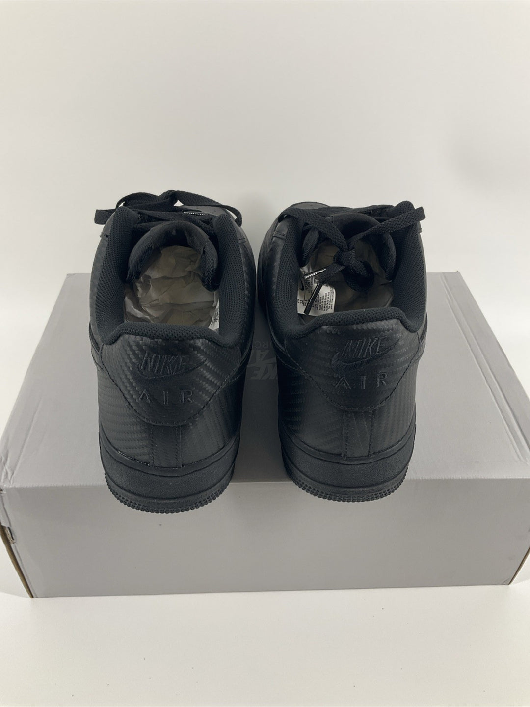 New Size 12 Men Nike Air Force 1 '07 Low  Black Carbon Fiber HF2886-001