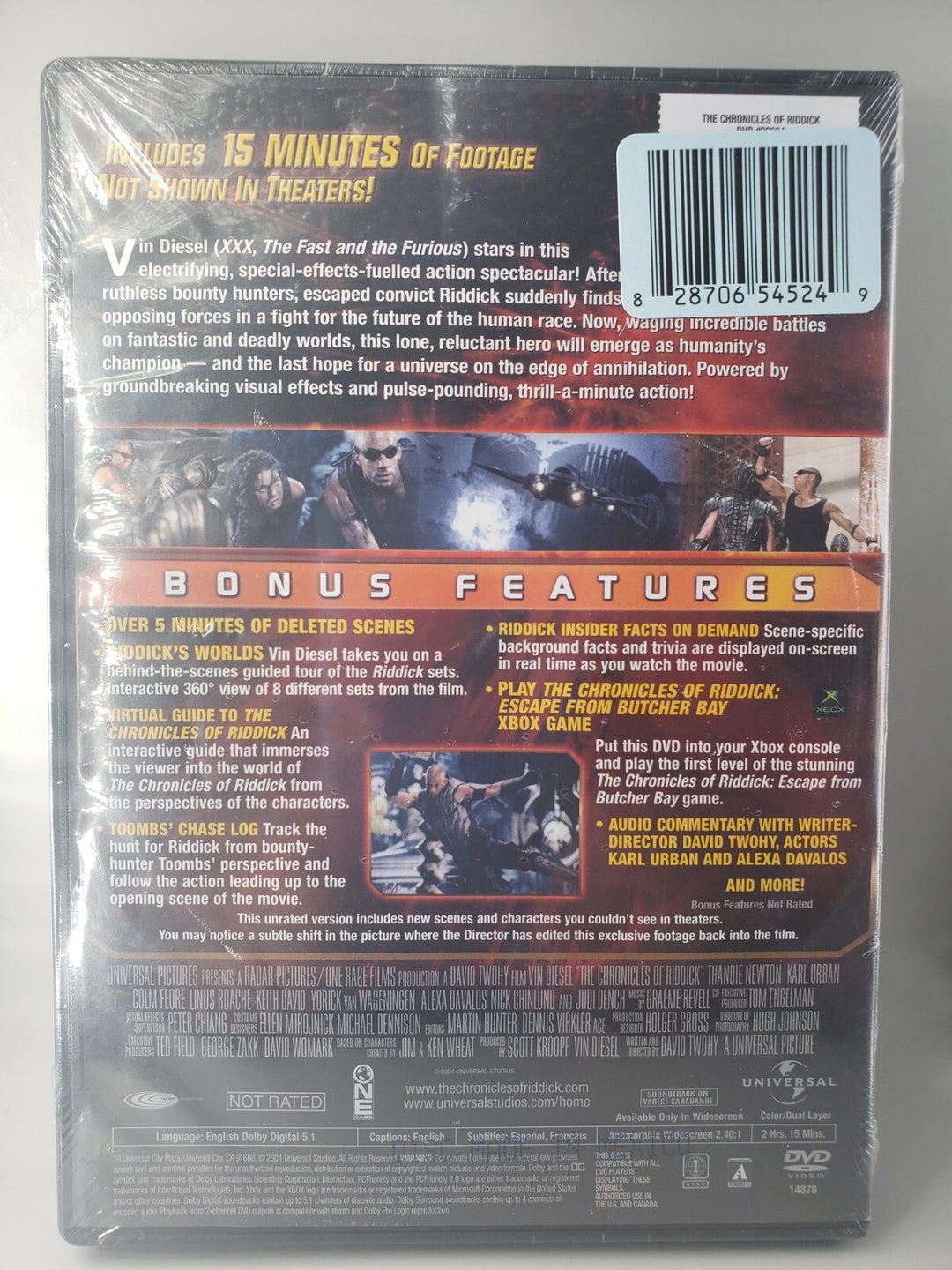 New Sealed The Chronicles of Riddick (DVD, 2004, Widescreen)  Unrated Free Ship