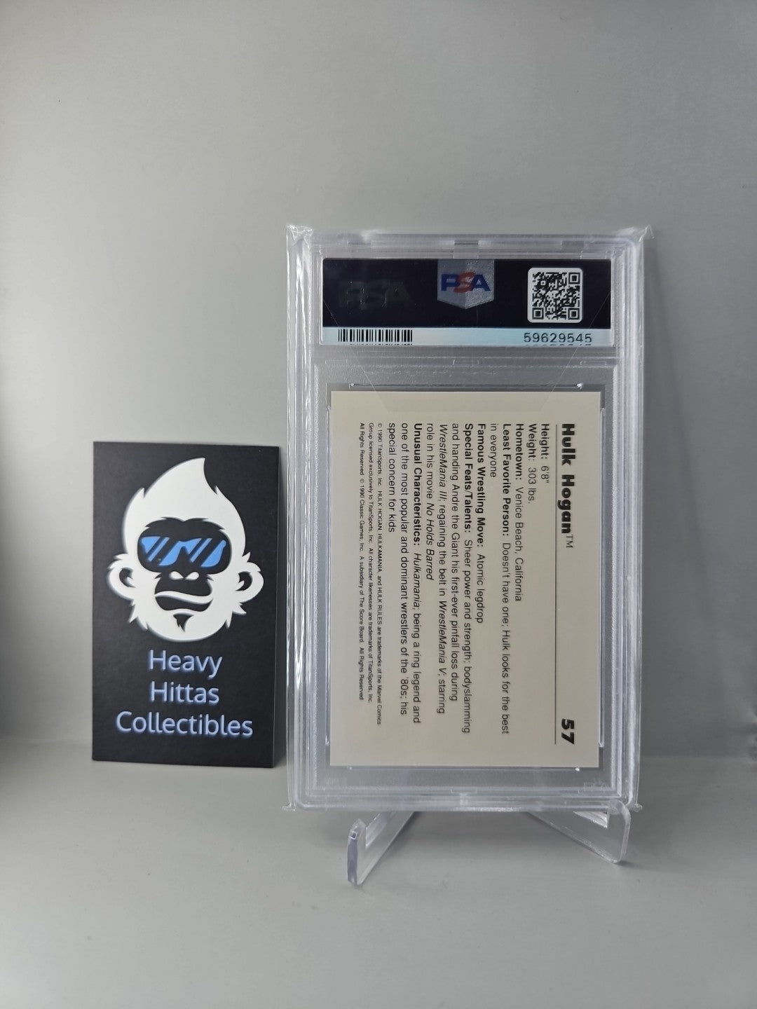 Hulk Hogan 1990 Classic WWF Wrestling #57 Hulk Rules PSA 9