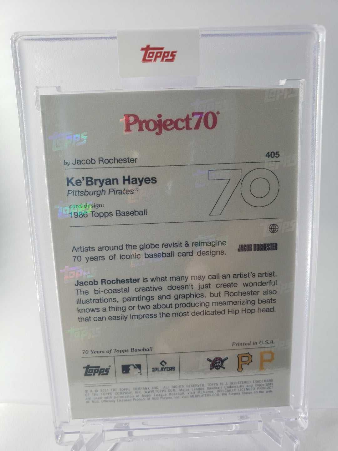 KE'BRYAN HAYES TOPPS PROJECT 70 #405 Pirates JACOB ROCHESTER RC Rookie