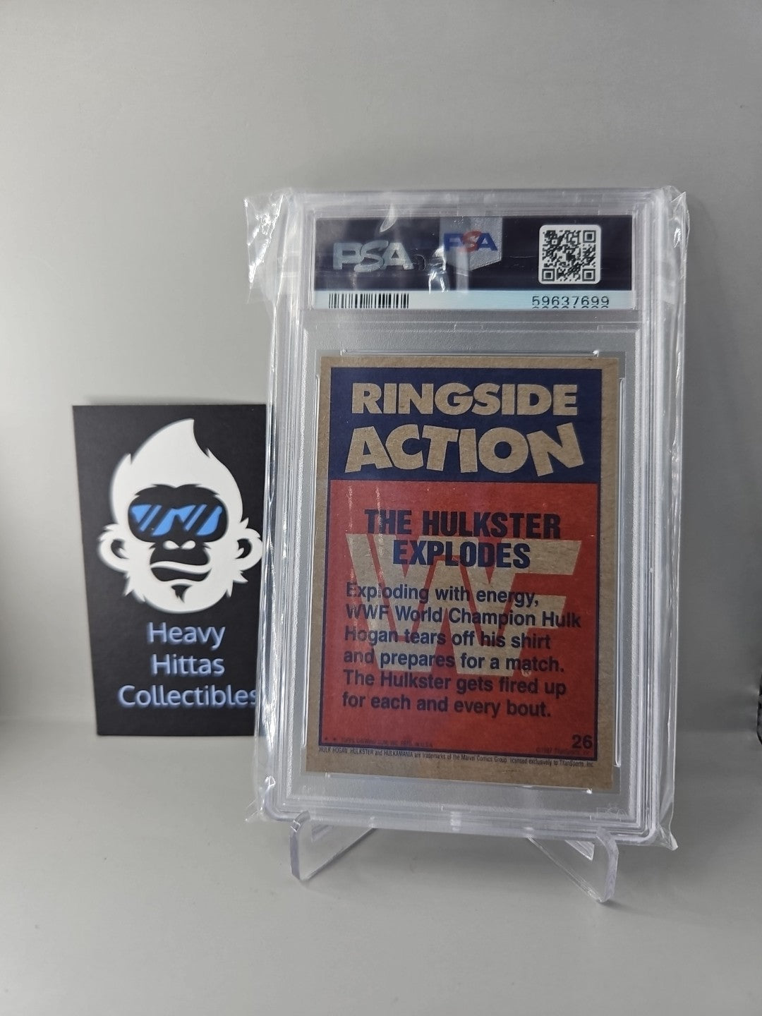 Hulk Hogan 1987 Topps WWF #26 The Hulkster Explodes - PSA 8