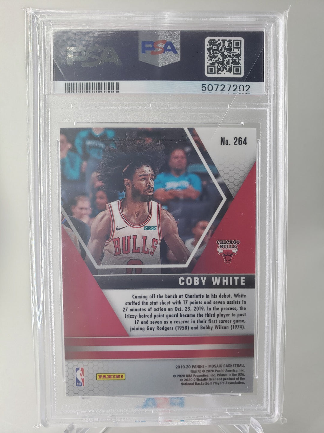 COBY WHITE 2019 PANINI MOSAIC RC #264 NBA DEBUT Mosaic PSA 10 GEM MINT Bulls