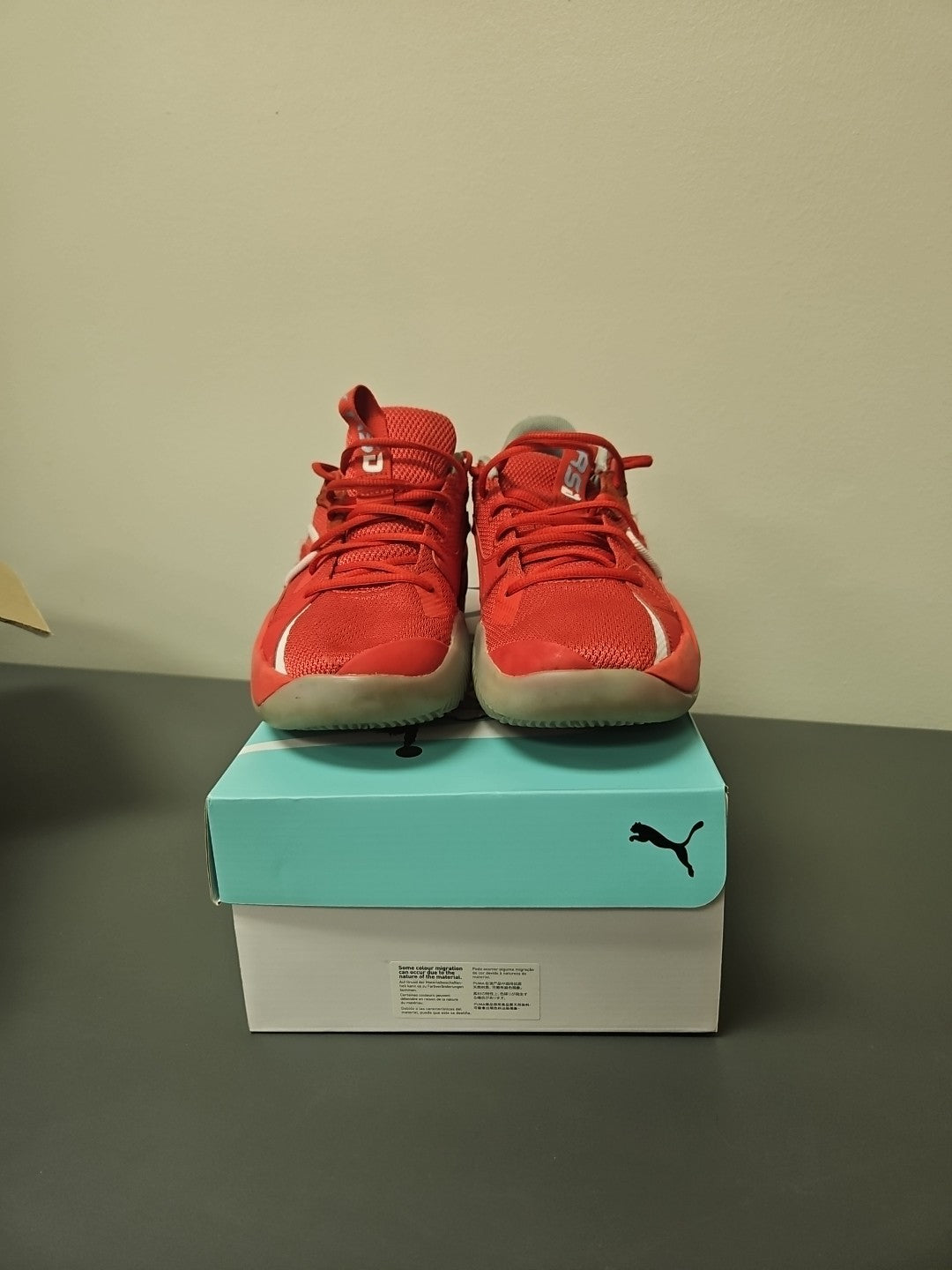 Size 9.5 M: Puma RS Dreamer J Cole Summer Hustle-Blood Sweat Tears-Fiery Red