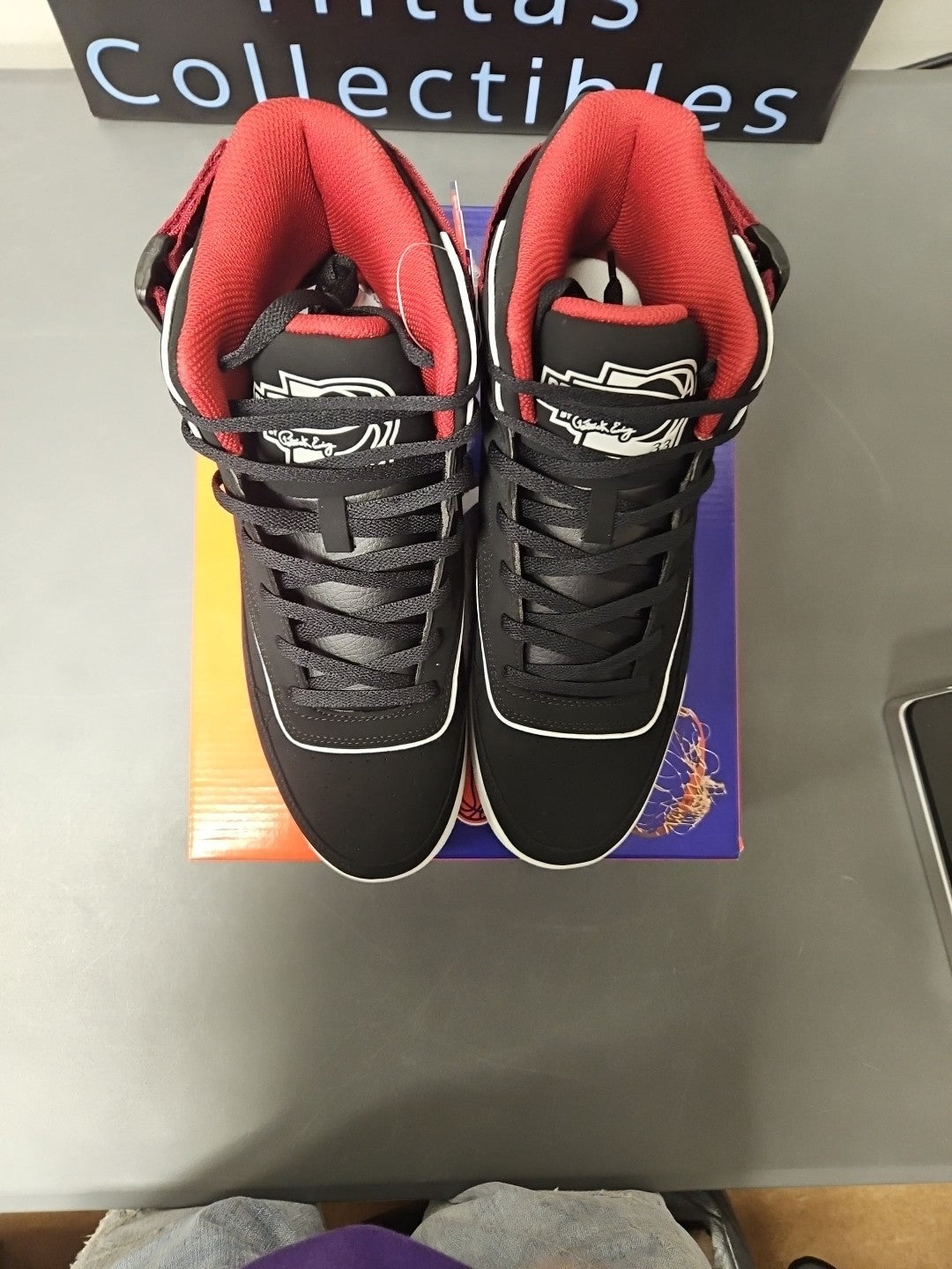 NEW Size 10 Mens Patrick Ewing Orion Strap Shoe Black/Red/White Basketball