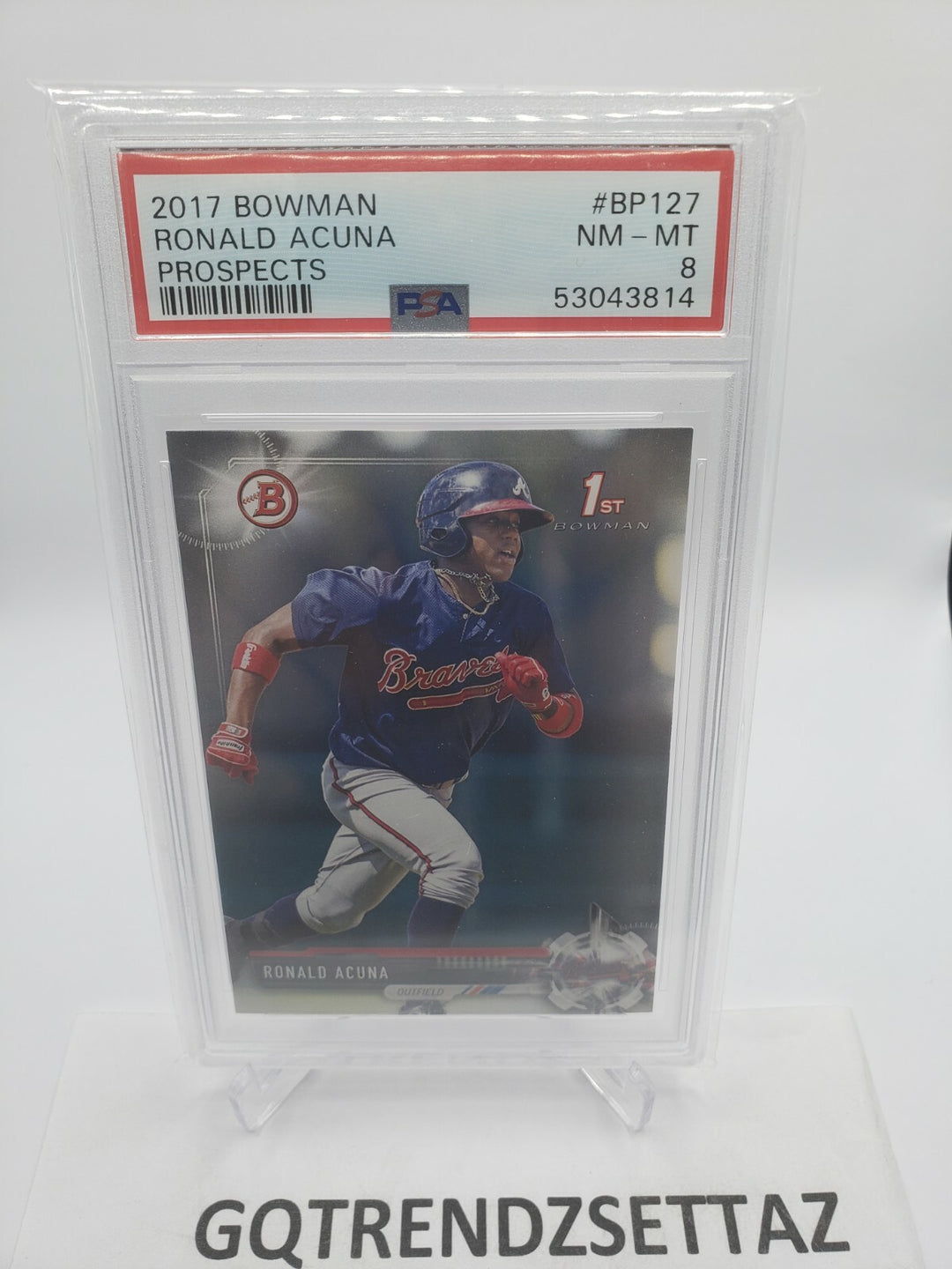 RONALD ACUNA 2017 BOWMAN PROSPECTS #BP127 1ST CARD ROOKIE RC PSA 8 NM-MT