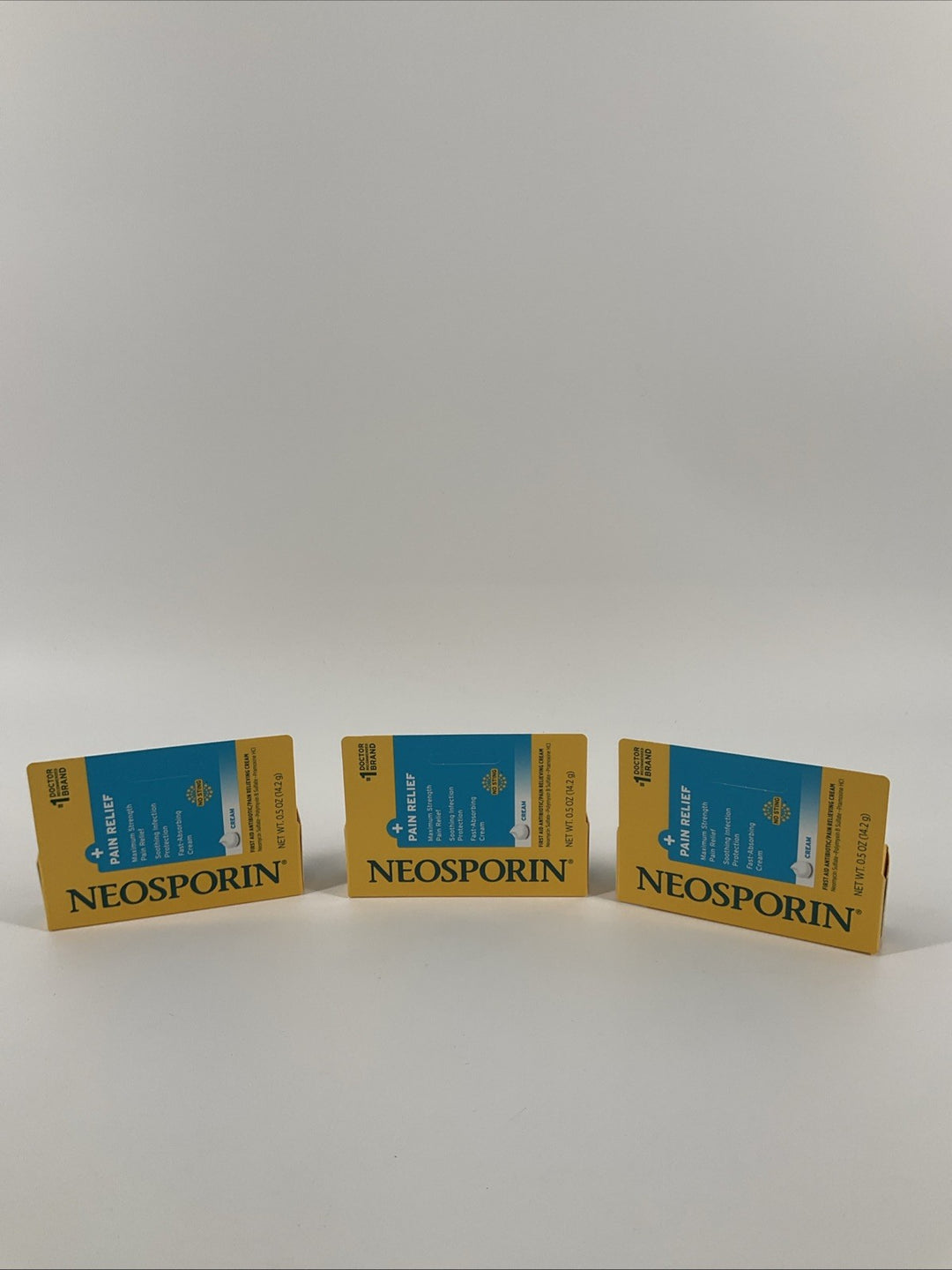 Neosporin + Pain Relief Antibiotic Cream 0.5 oz Expires 08/2027 Lot of 3
