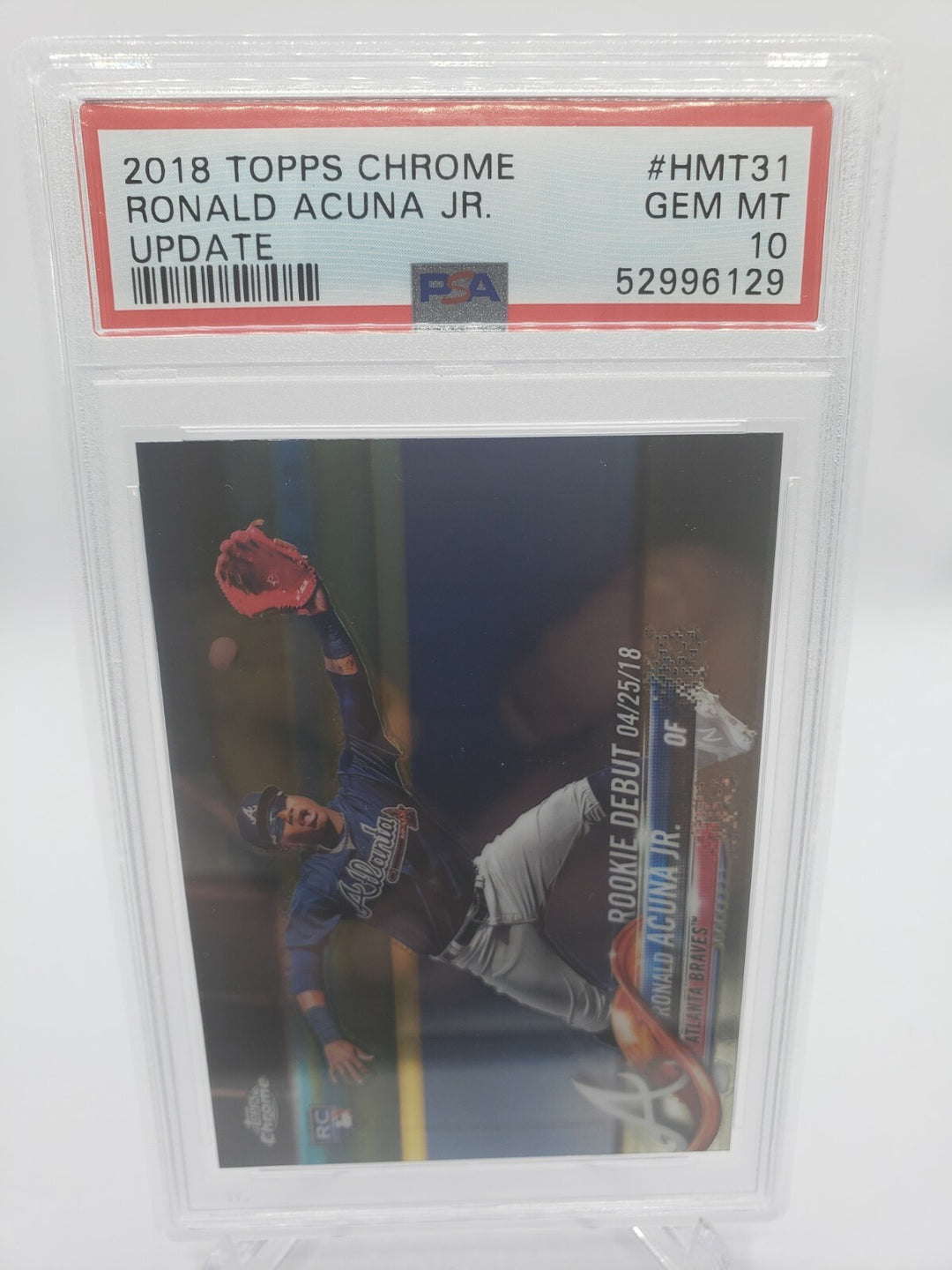 2018 Topps Chrome Update #HMT31 Ronald Acuna Jr. RC PSA 10 Atlanta Braves ROOKIE