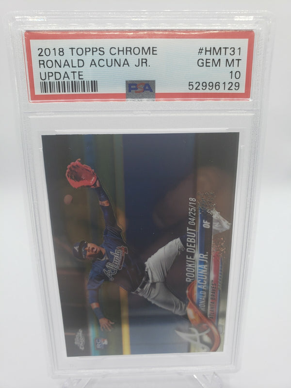2018 Topps Chrome Update #HMT31 Ronald Acuna Jr. RC PSA 10 Atlanta Braves ROOKIE