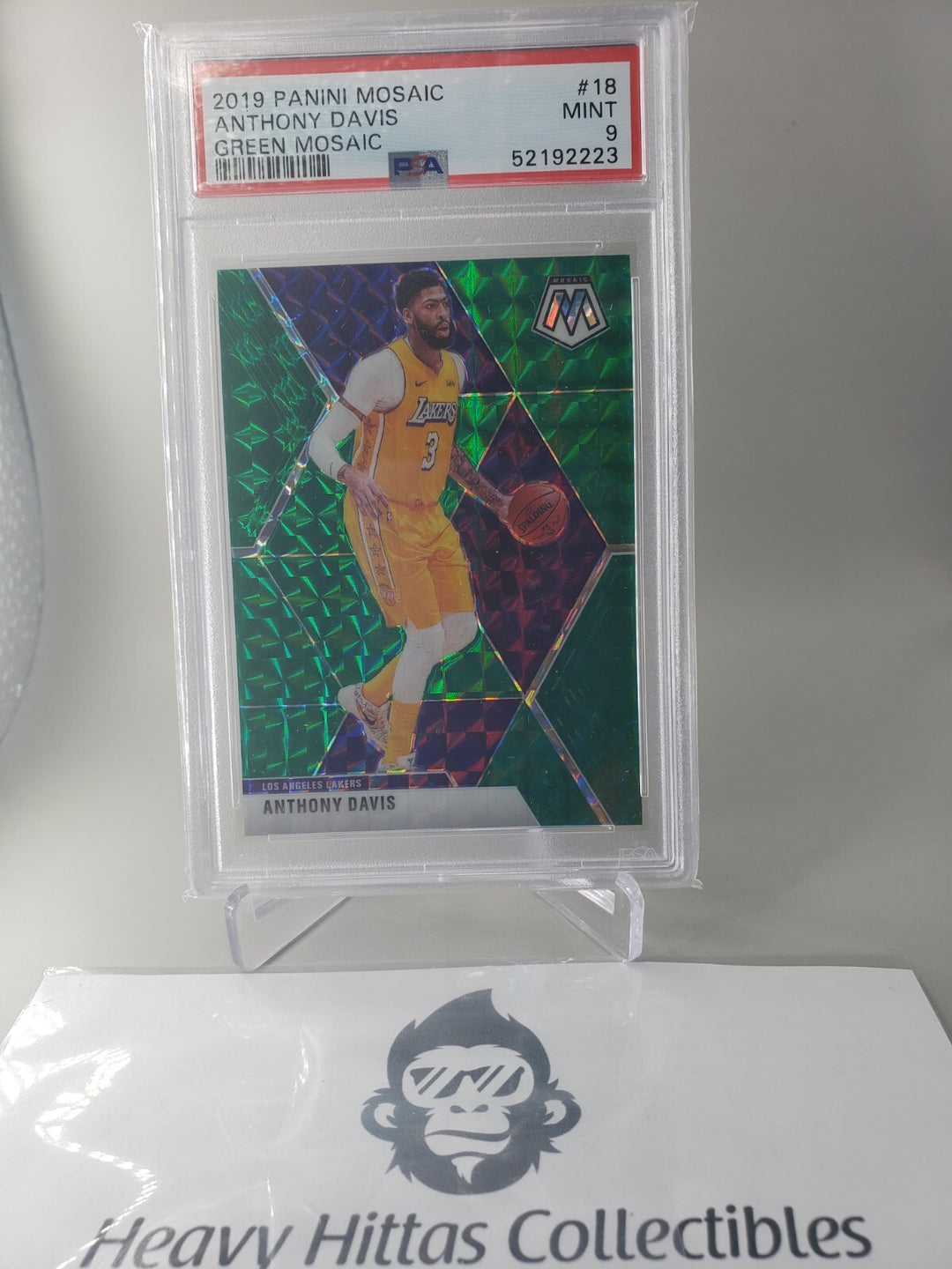 ANTHONY DAVIS 2019-20 Panini Mosaic #18 Green Mosaic Prizm PSA 9 MINT Lakers