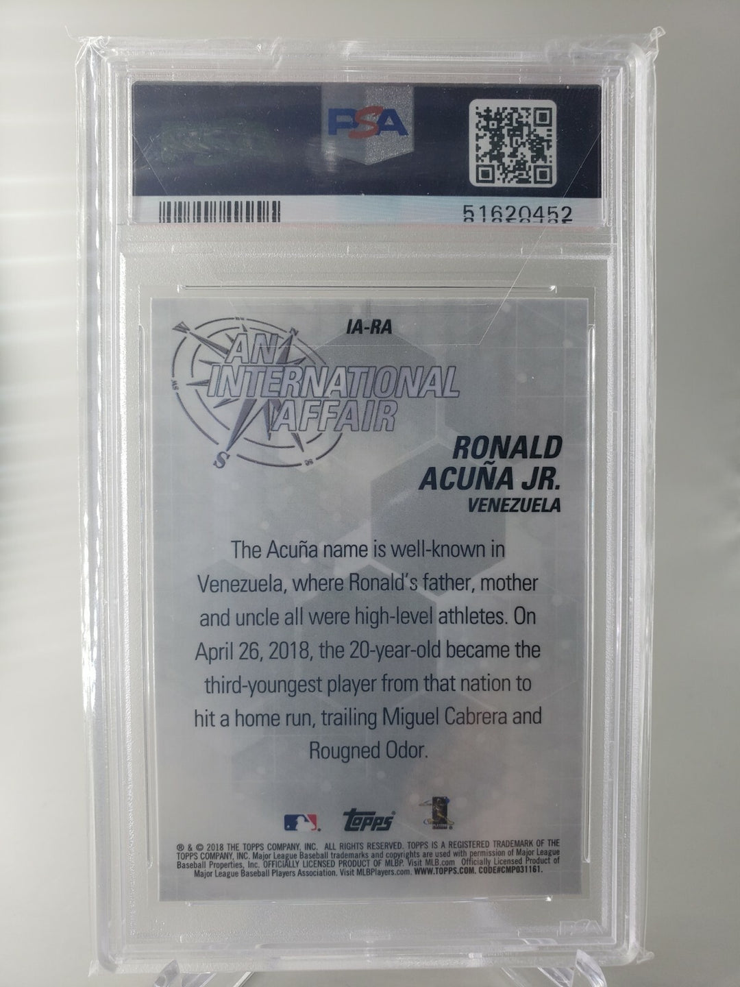  Ronald Acuna Jr 2018 Topps Chrome Update International Affair Gem Mint Rookie