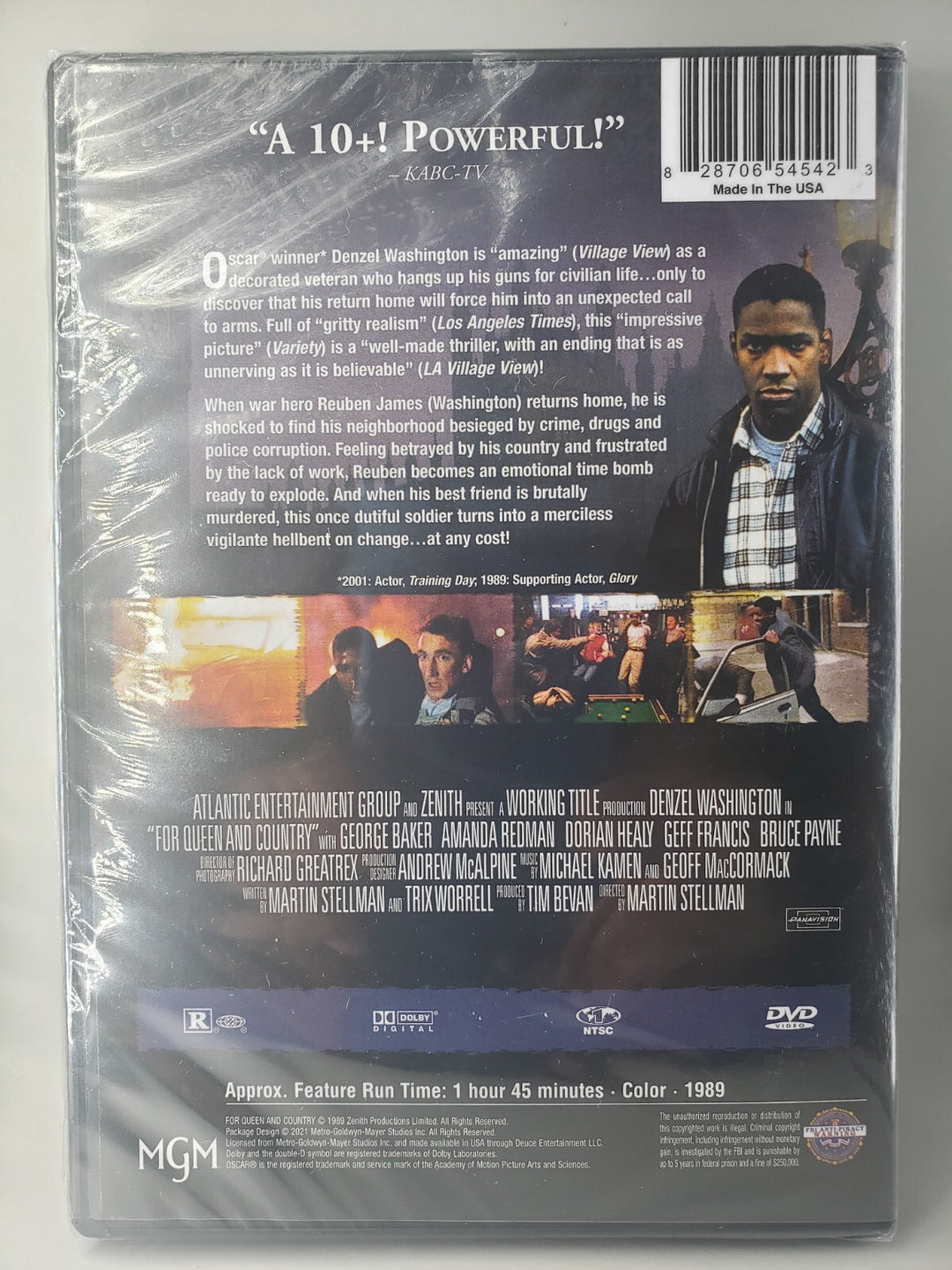 New Sealed DVD For Queen And Country DVD Denzel Washington Free Shipping