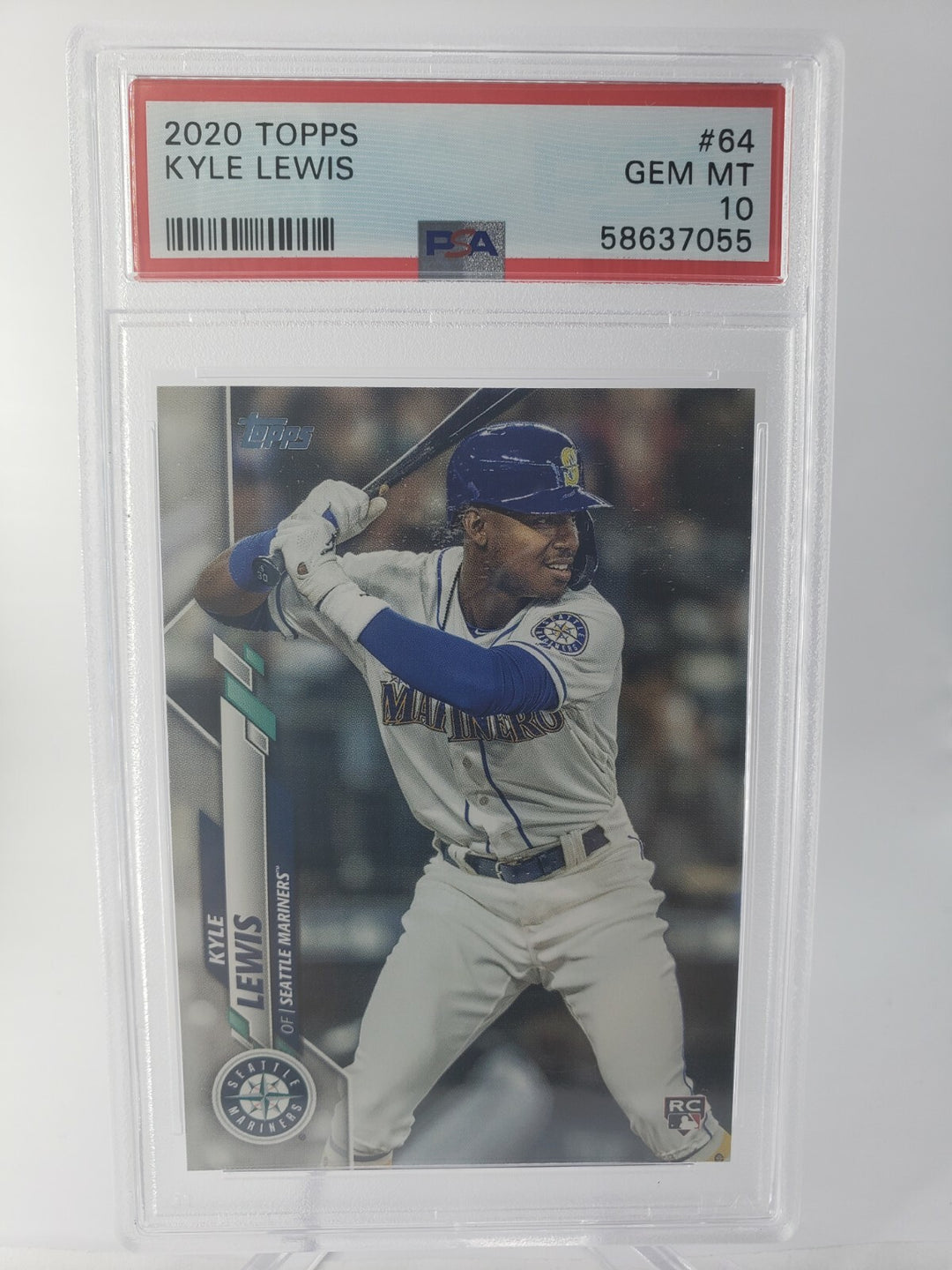 2020 Topps Series 1 Kyle Lewis Rookie RC #64 PSA 10 Seattle Mariners ROY
