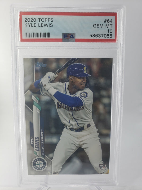 2020 Topps Series 1 Kyle Lewis Rookie RC #64 PSA 10 Seattle Mariners ROY