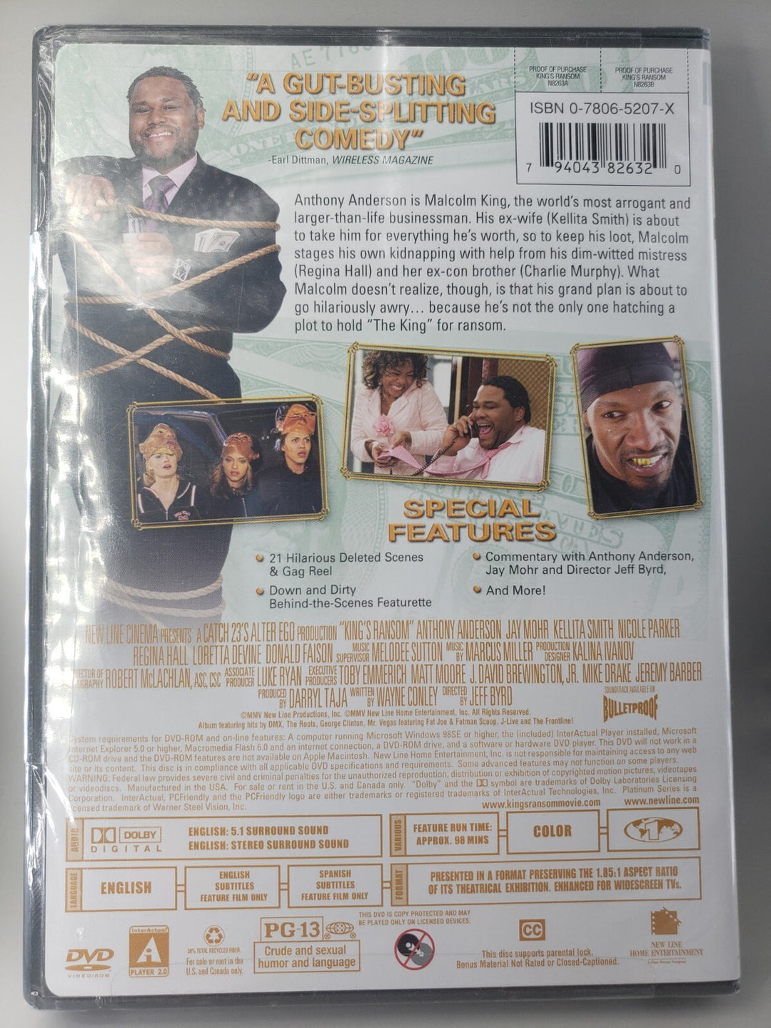 New Sealed Kings Ransom (DVD, 2005) Anthony Anderson Comedy Movie