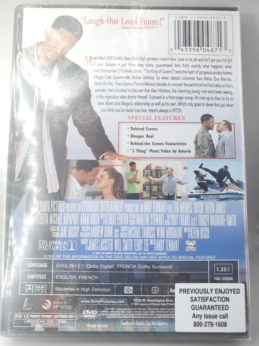 Re-Sealed Hitch DVD, 2005 Fullscreen Will Smith Eva Mendes