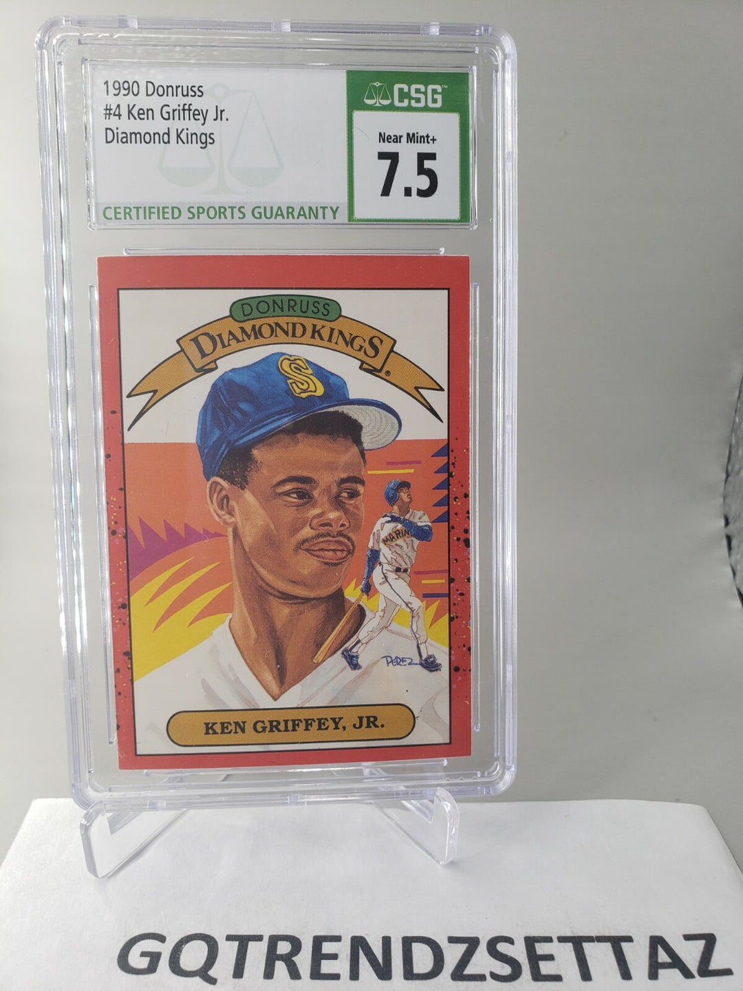 Ken Griffey Jr. 1990 Donruss Diamond Kings #4 CSG 7.5 NM Seattle Mariners